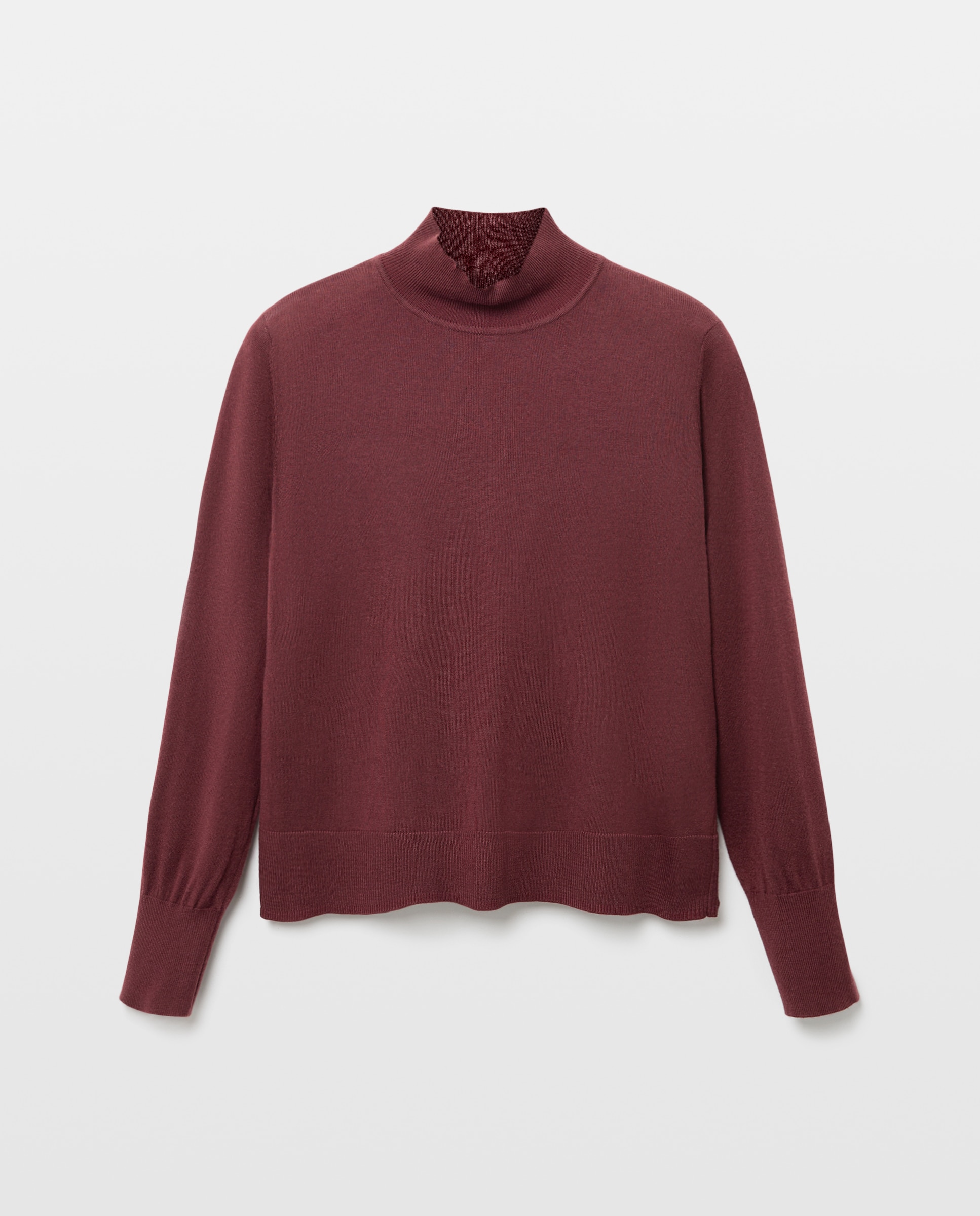 Jersey de mujer cuello perkins y tejido combinado - Woman El Corte Inglés - Burdeos Burdeos-5