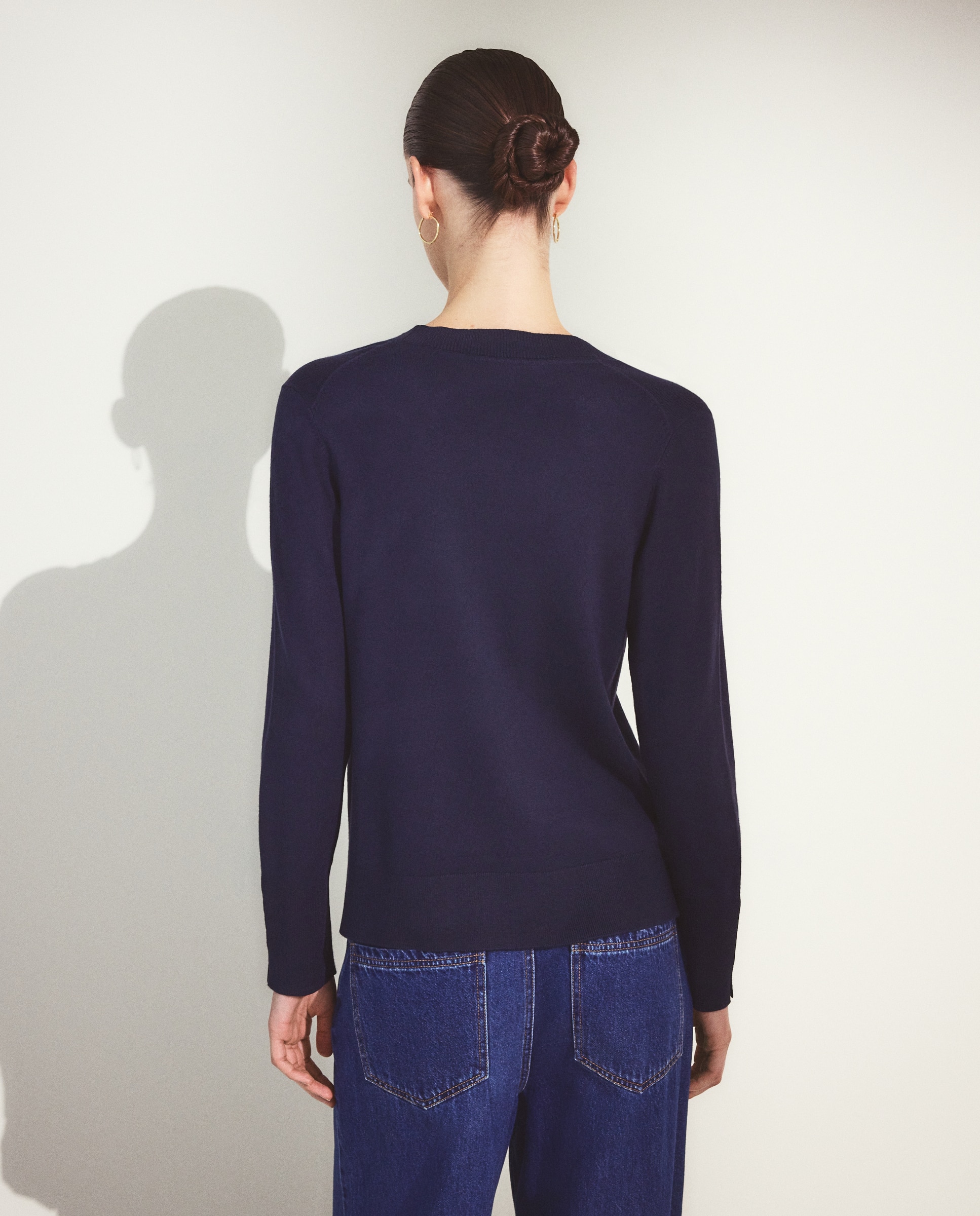 Jersey liso básico de mujer - Woman El Corte Inglés - Azul marino Azul marino-3
