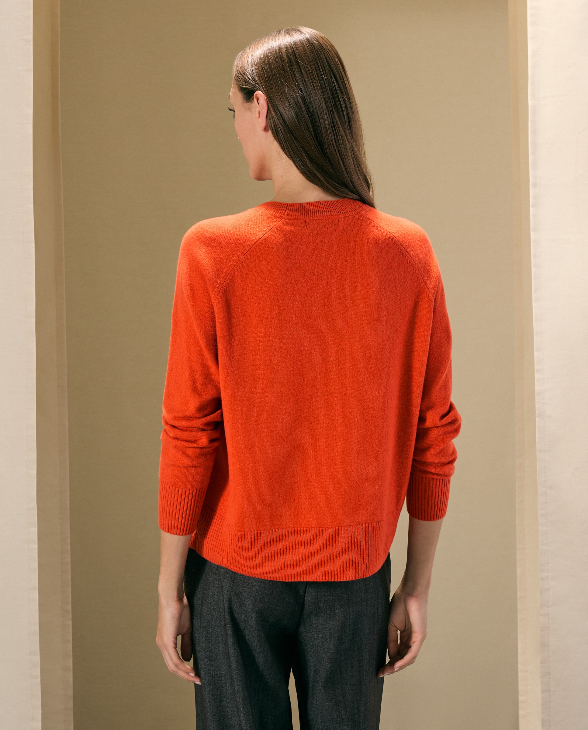 Jersey básico de mujer con lana cashmere - Woman El Corte Inglés - 660 Naranja 660 Naranja-3