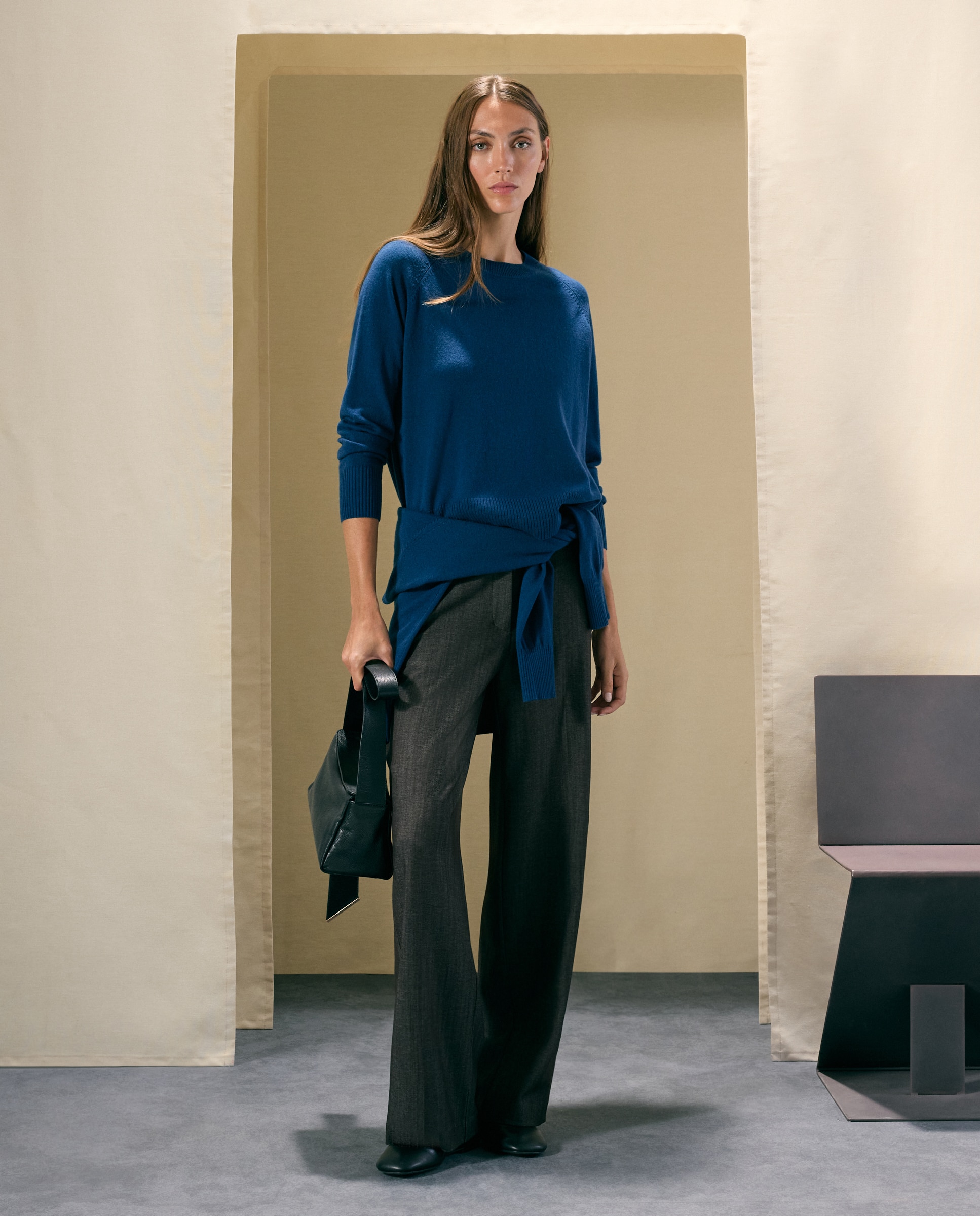 Jersey básico de mujer con lana cashmere - Woman El Corte Inglés - Azul oscuro Azul oscuro-2