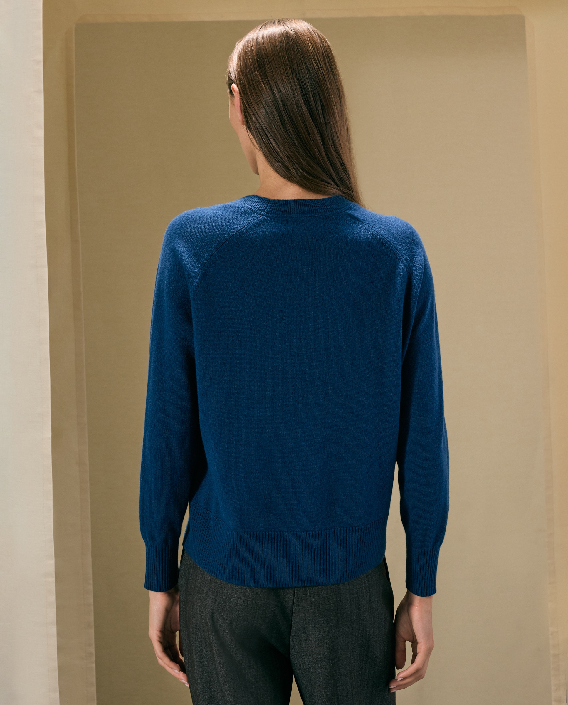 Jersey básico de mujer con lana cashmere - Woman El Corte Inglés - Azul oscuro Azul oscuro-3