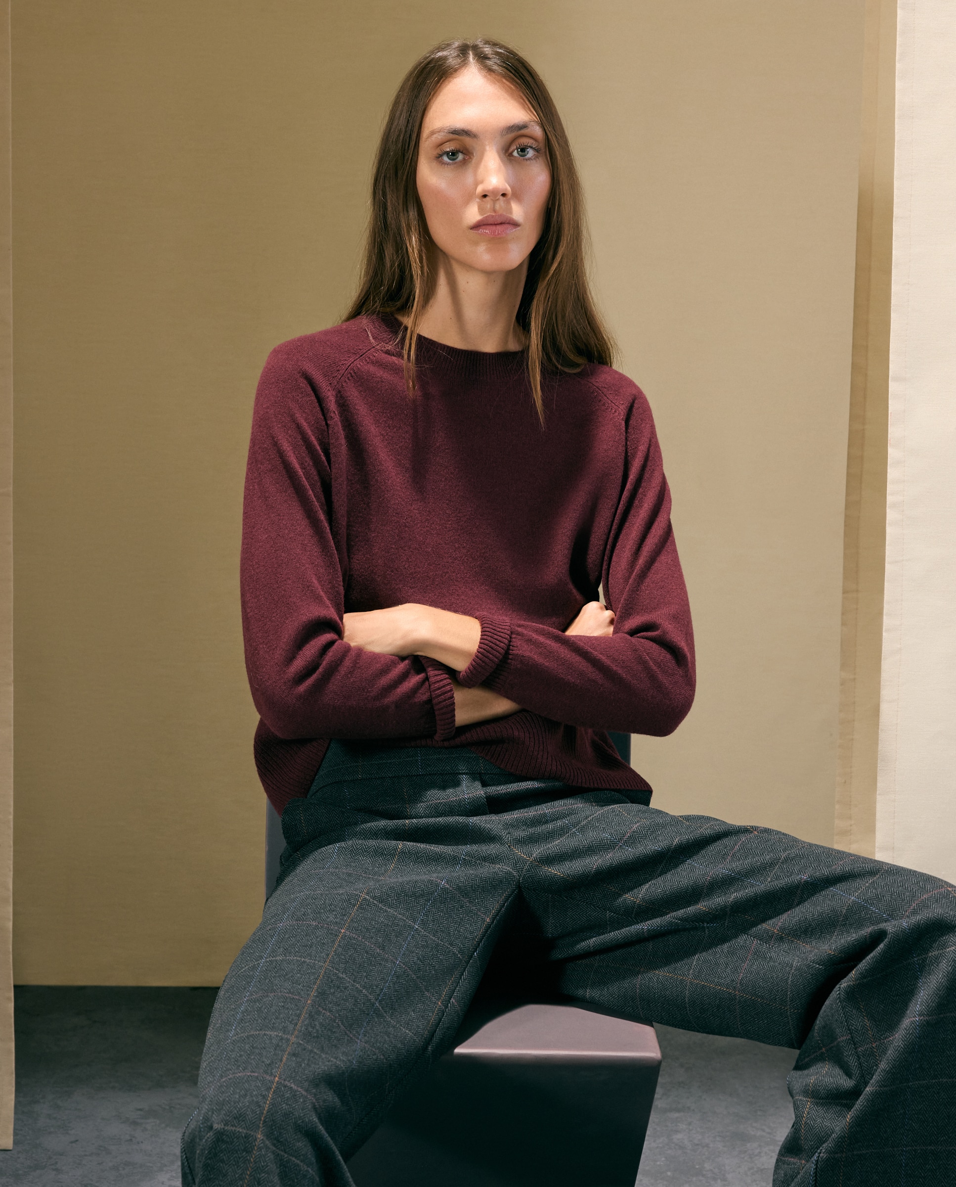 Jersey básico de mujer con lana cashmere - Woman El Corte Inglés - 291 Berenjena 291 Berenjena-1