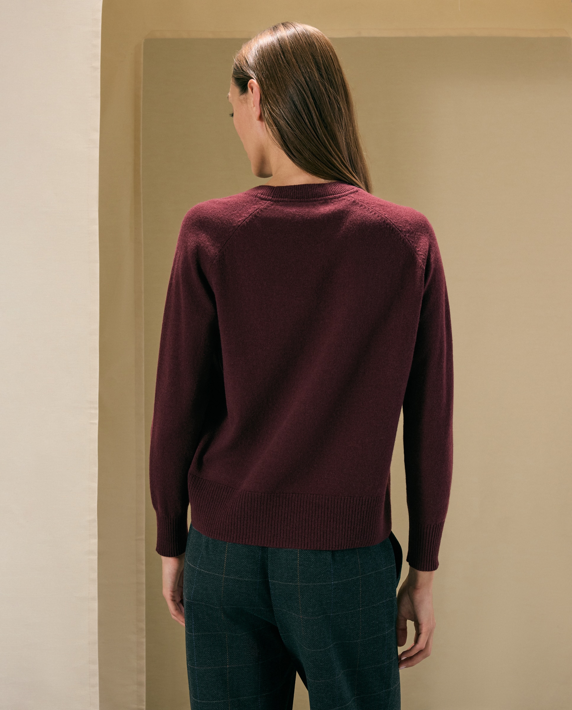 Jersey básico de mujer con lana cashmere - Woman El Corte Inglés - 291 Berenjena 291 Berenjena-3