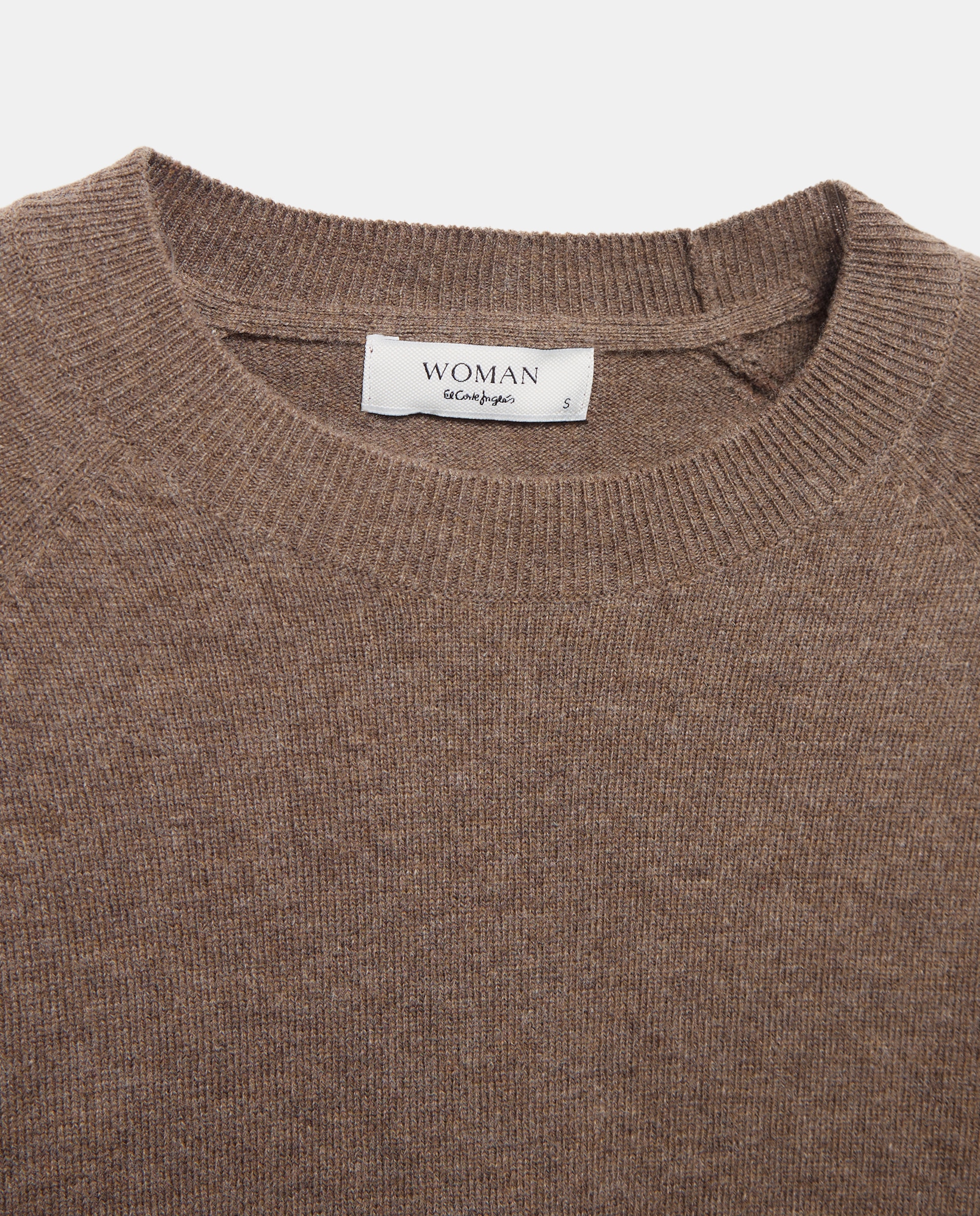Jersey básico de mujer con lana cashmere - Woman El Corte Inglés - Marrón Marrón-5