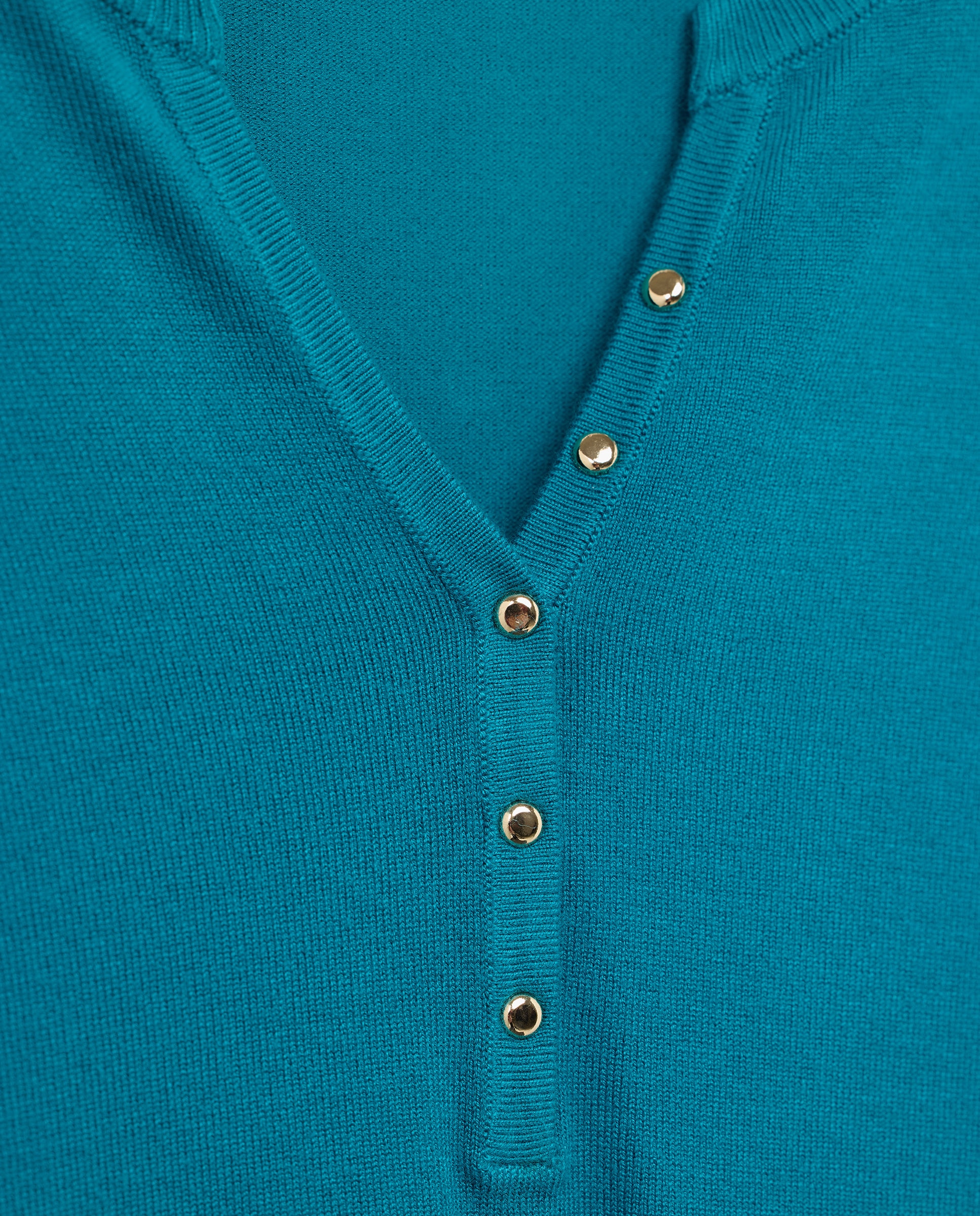 Camisola de Malha Básica Lisa Verde-5