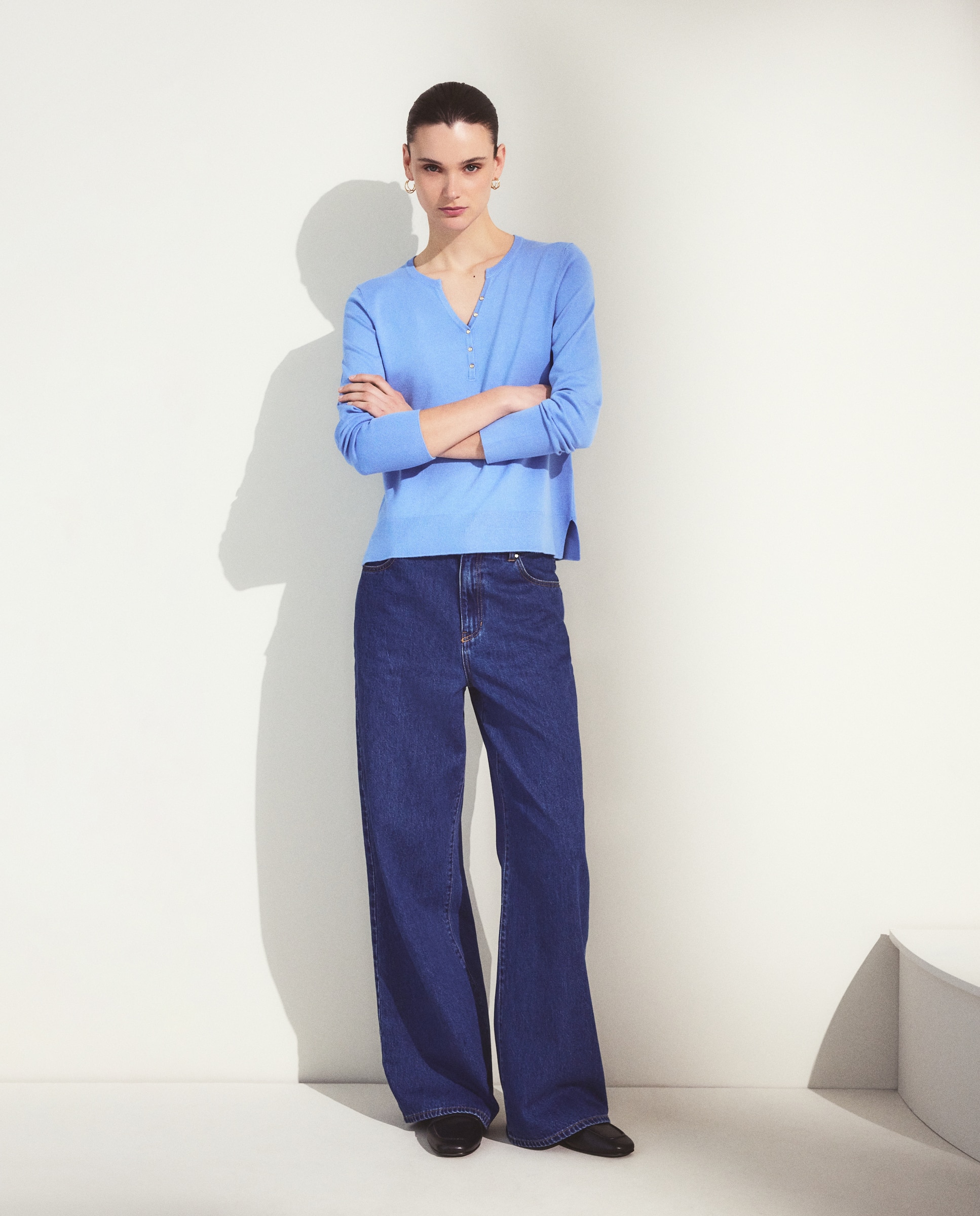 Jersey básico liso de mujer - Woman El Corte Inglés - Verde 410 Azul claro-1