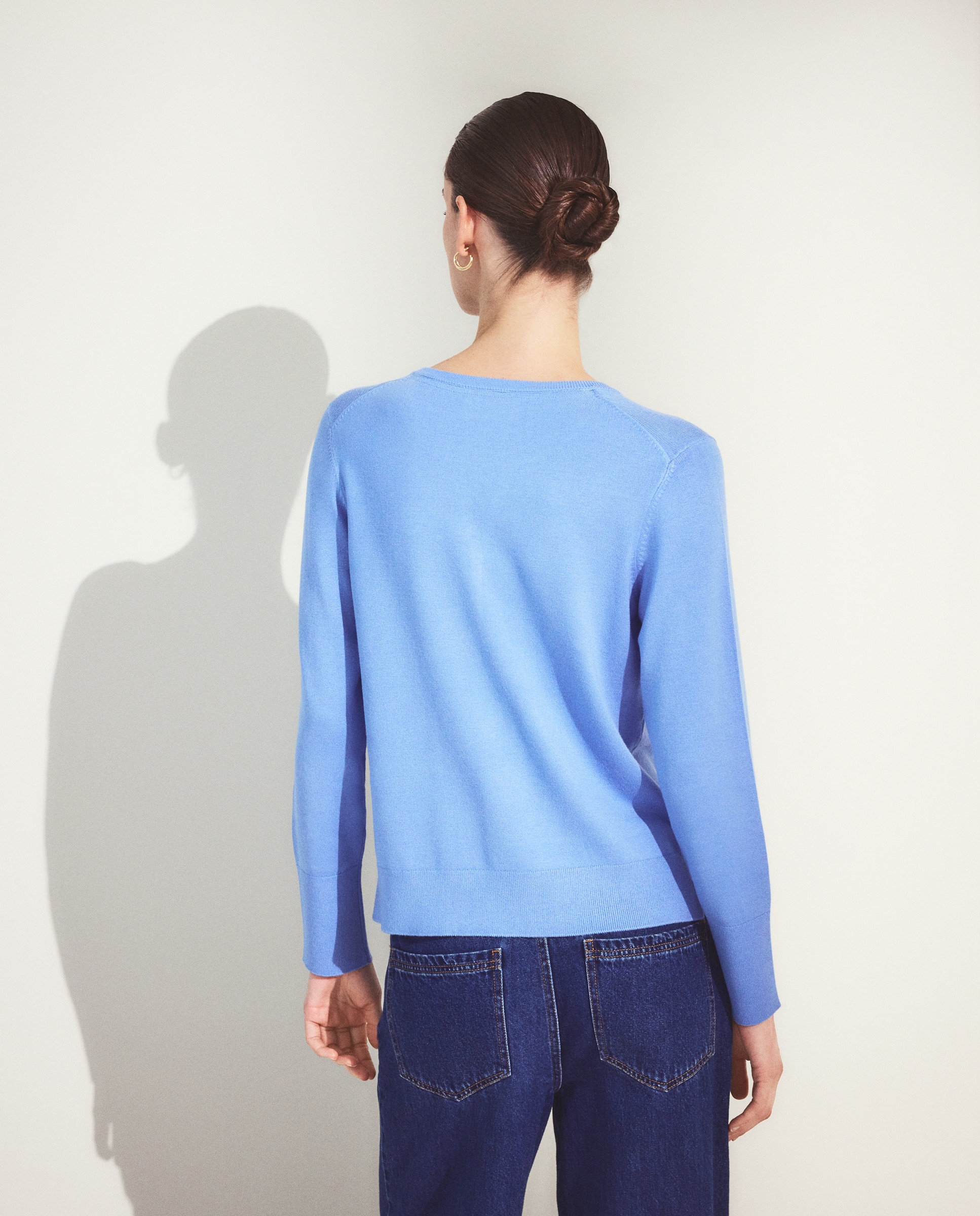 Jersey básico liso de mujer - Woman El Corte Inglés - Verde 410 Azul claro-4