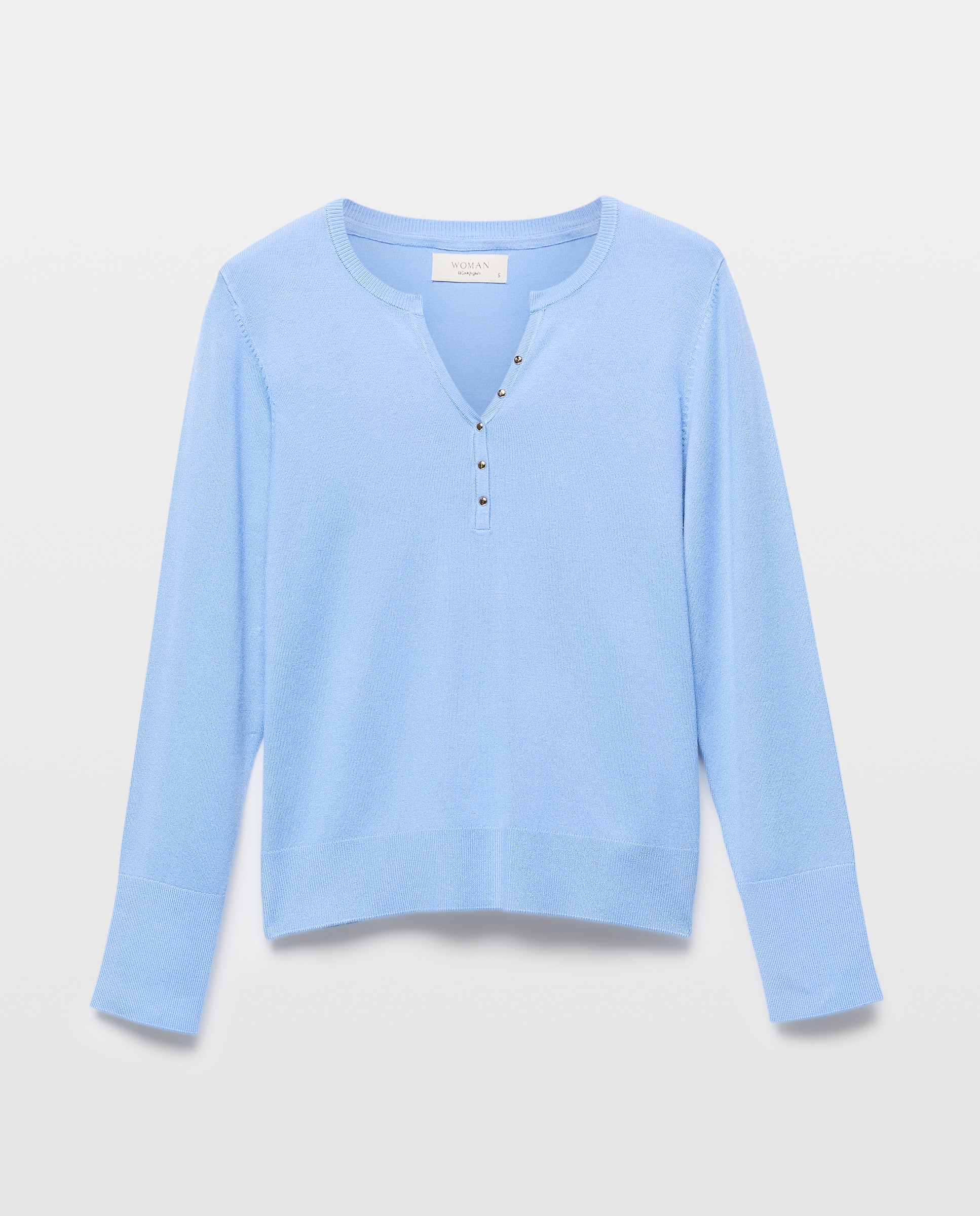 Jersey básico liso de mujer - Woman El Corte Inglés - Verde 410 Azul claro-5