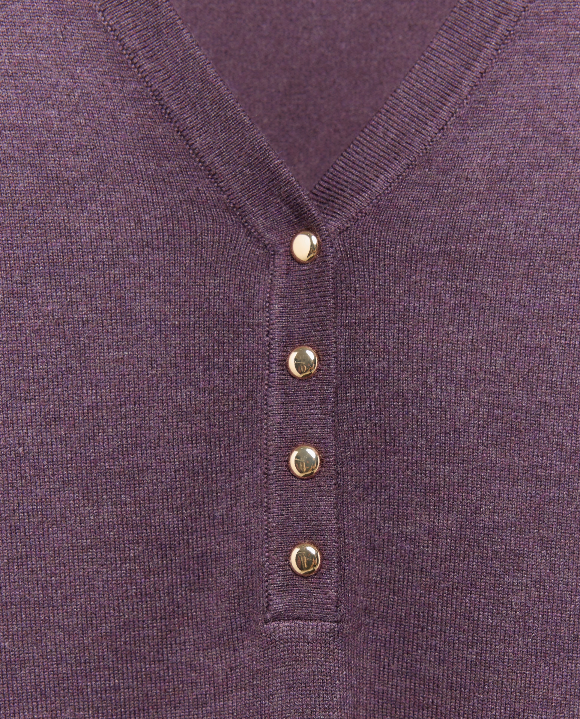 Camisola de Malha Básica com Gola Tipo Padeiro Roxo-5