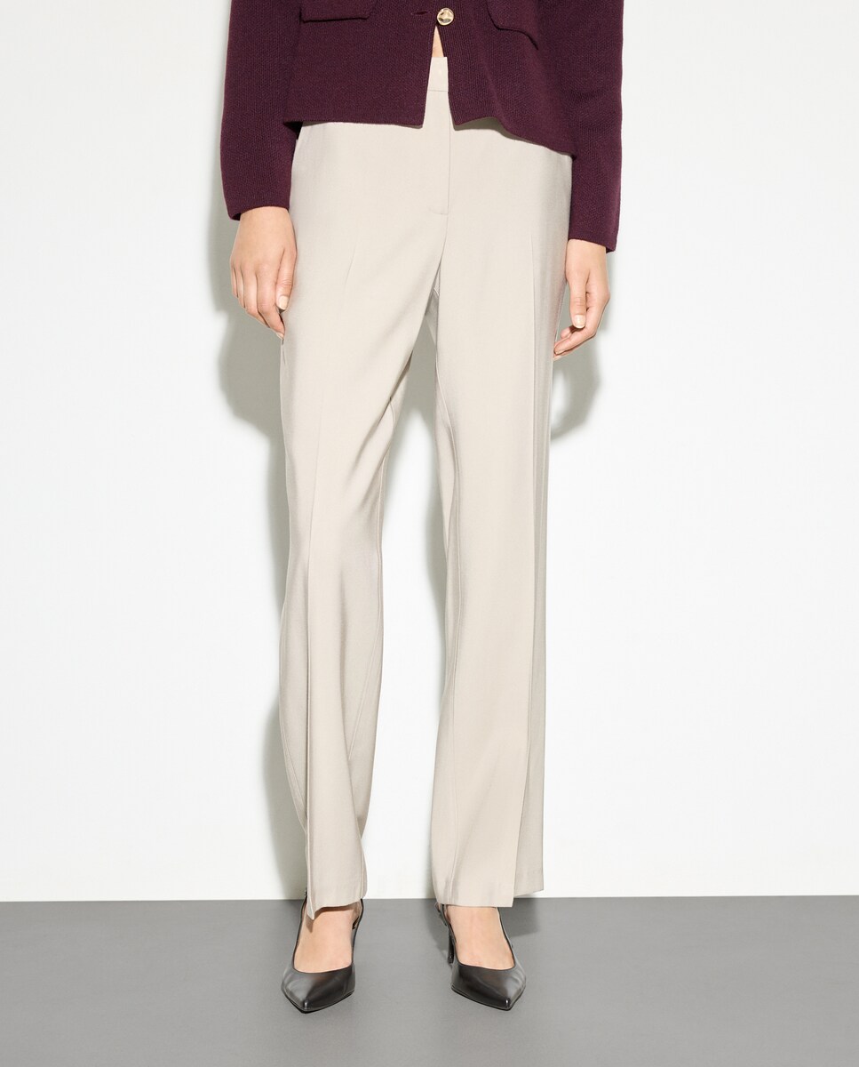 Calças Chino Lisas Regular Bege-2