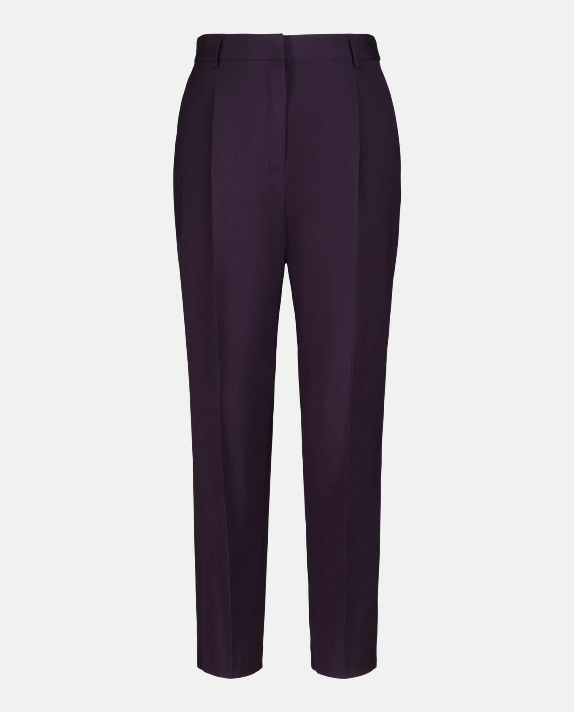 Calças Lisas com Prega Bordeaux-5