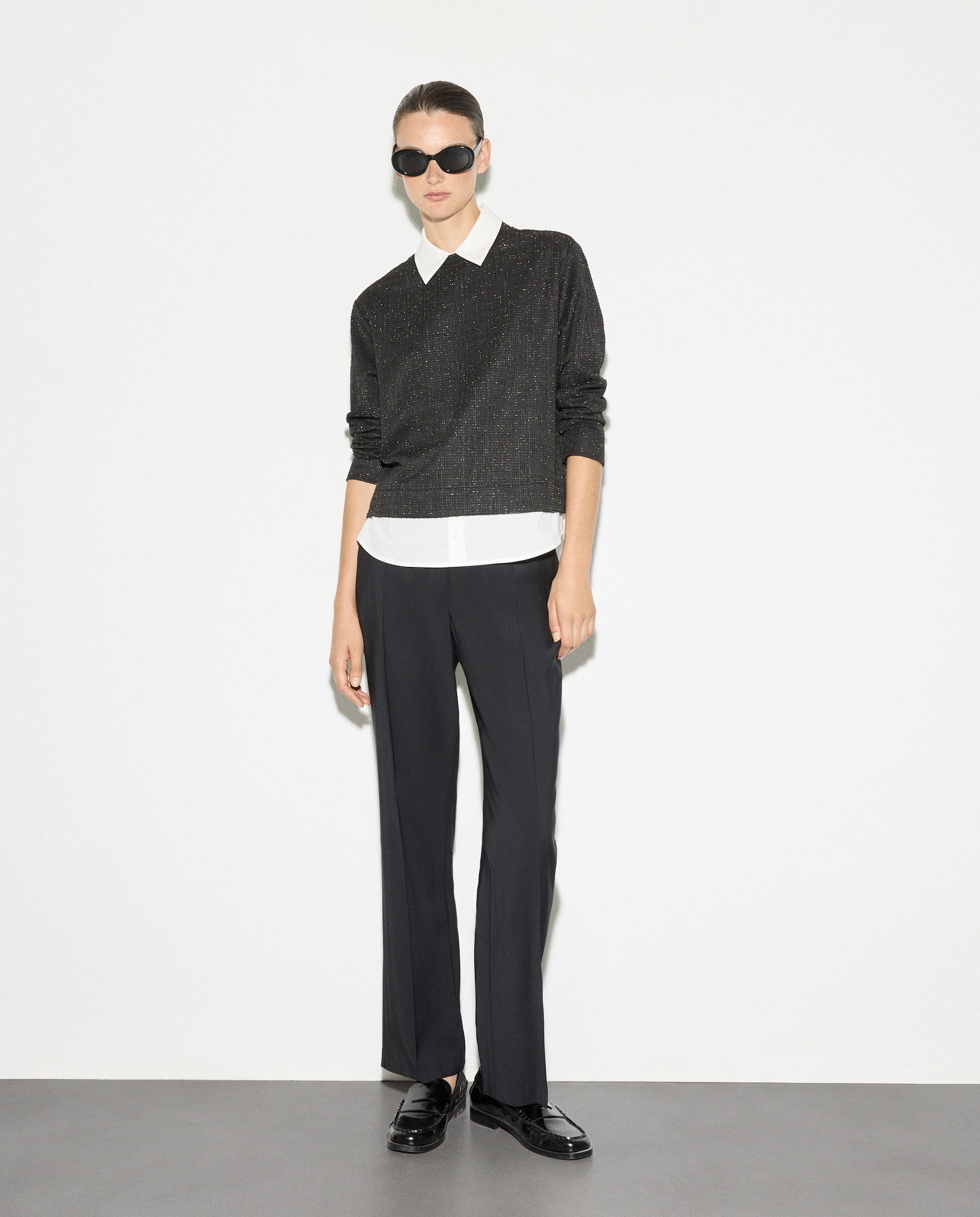 Calças Chino Lisas Regular Preto-1