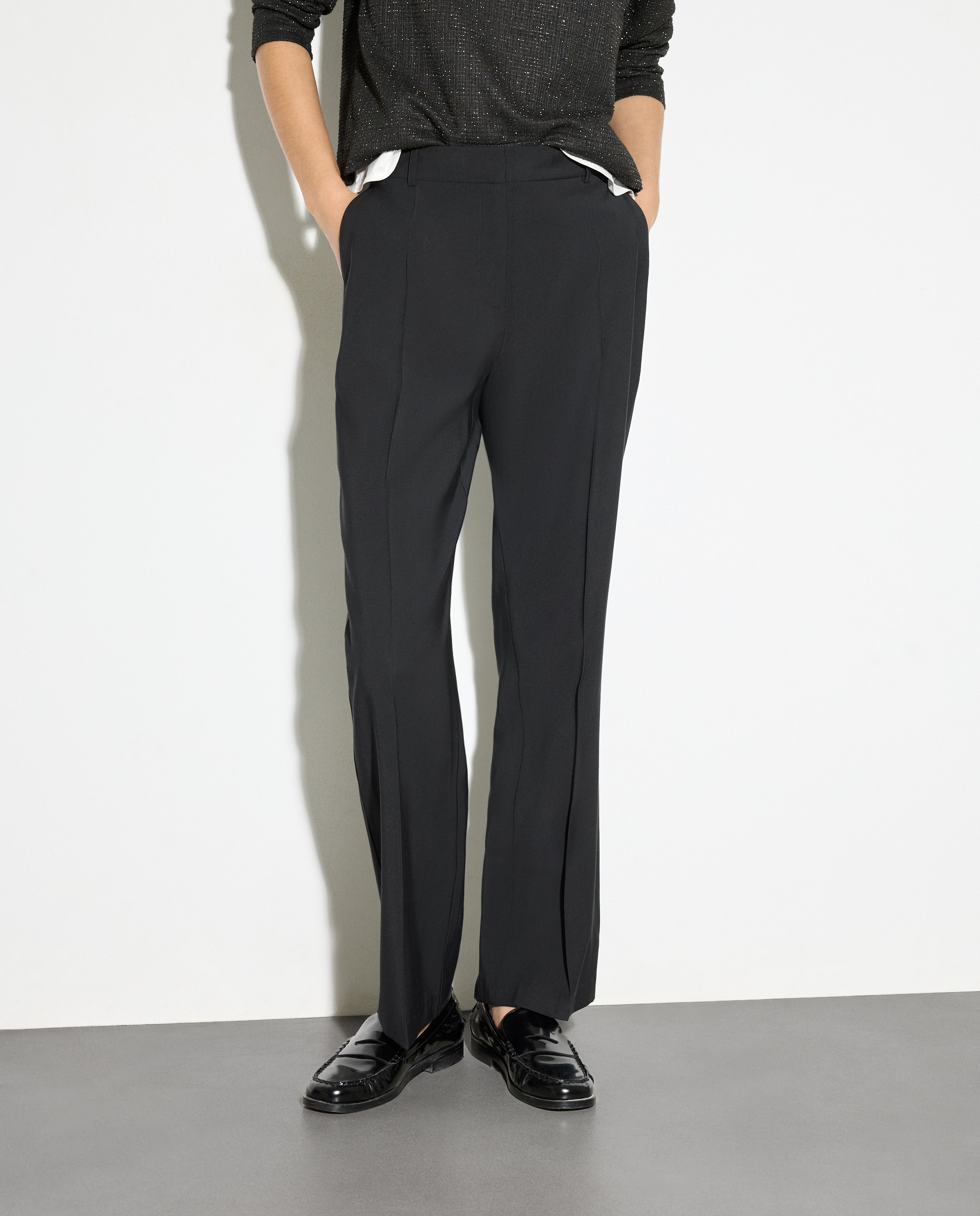 Calças Chino Lisas Regular Preto-2