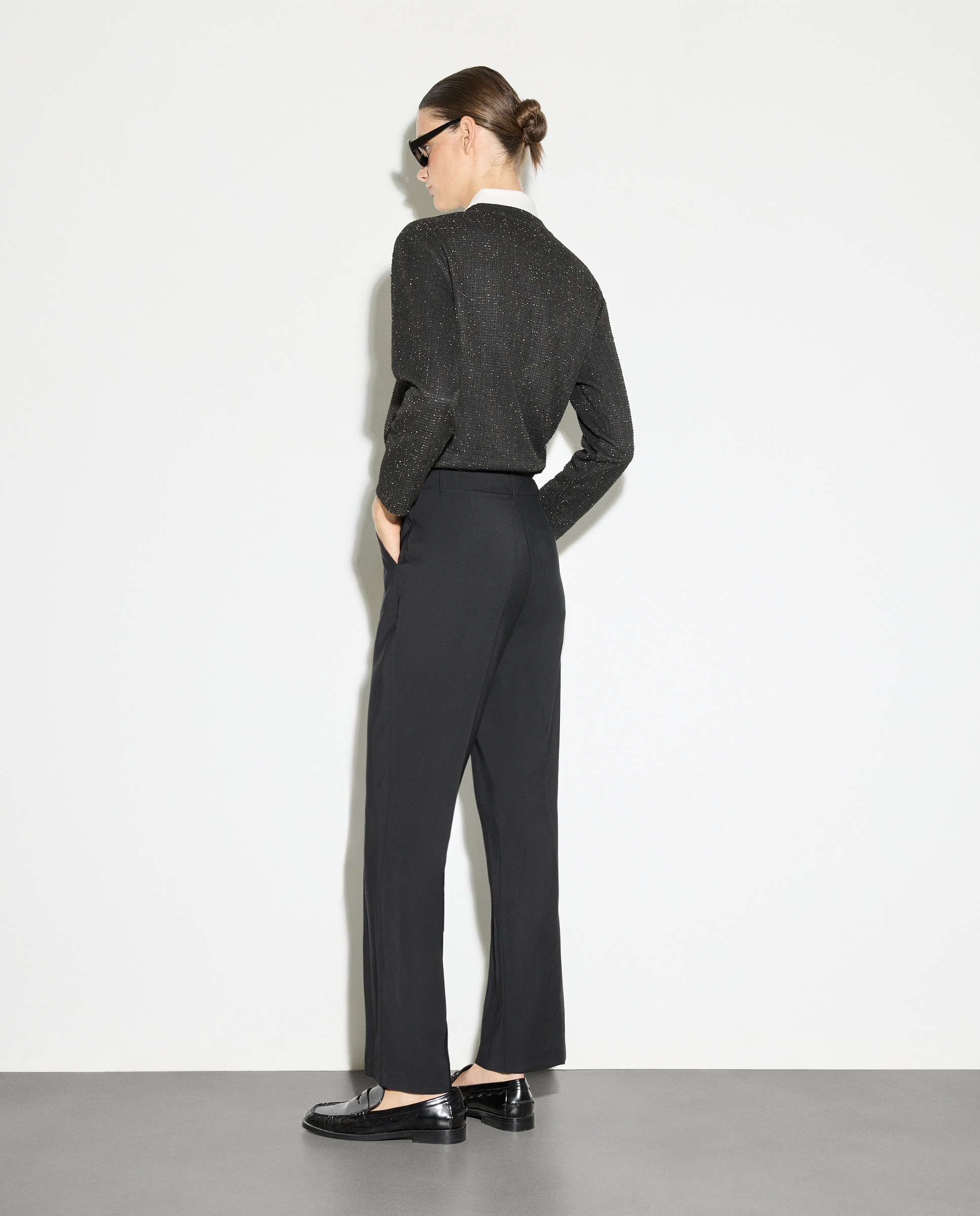 Calças Chino Lisas Regular Preto-3