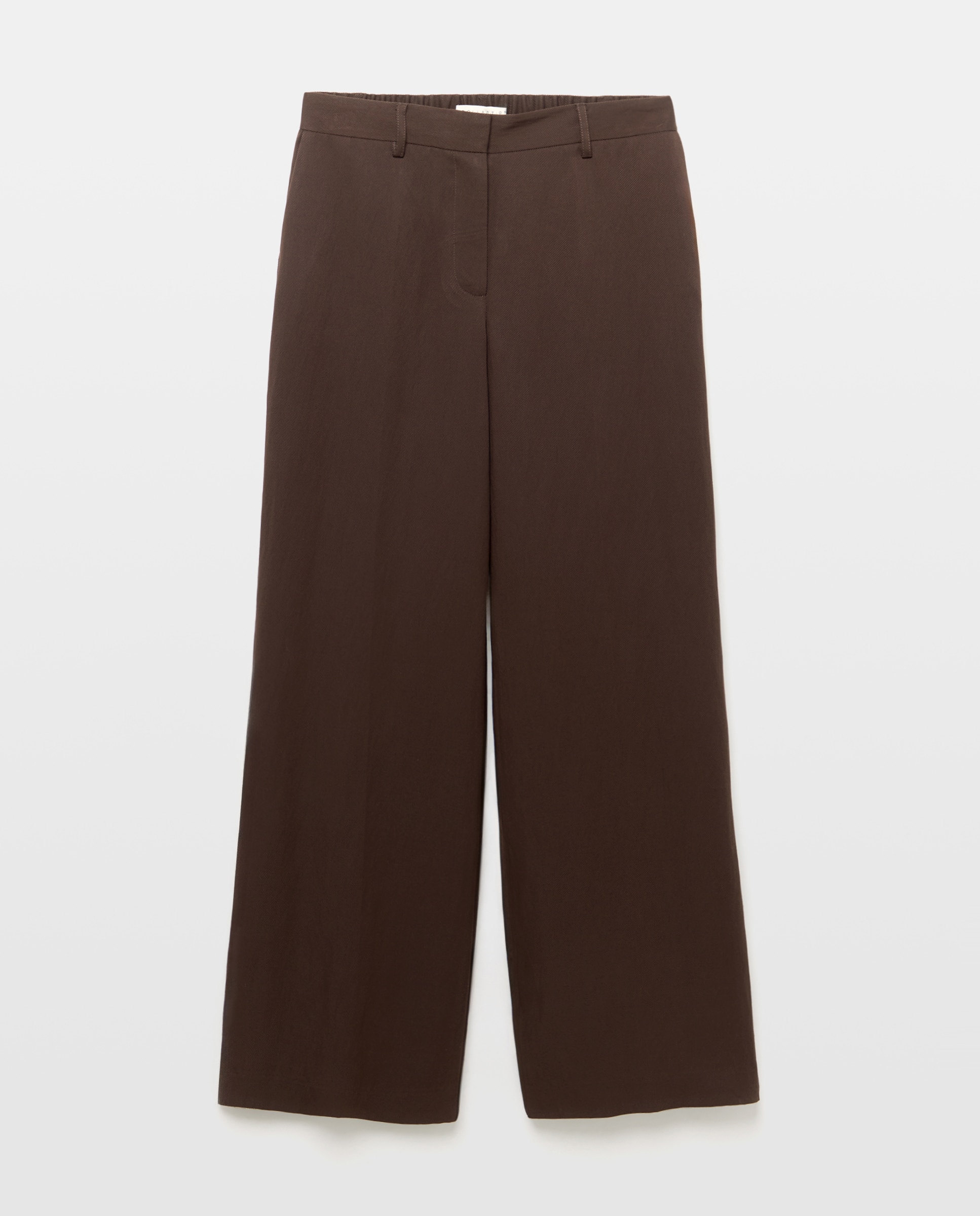 Pantalón ancho liso de mujer de crinkle - Woman El Corte Inglés - Marrón Marrón-4