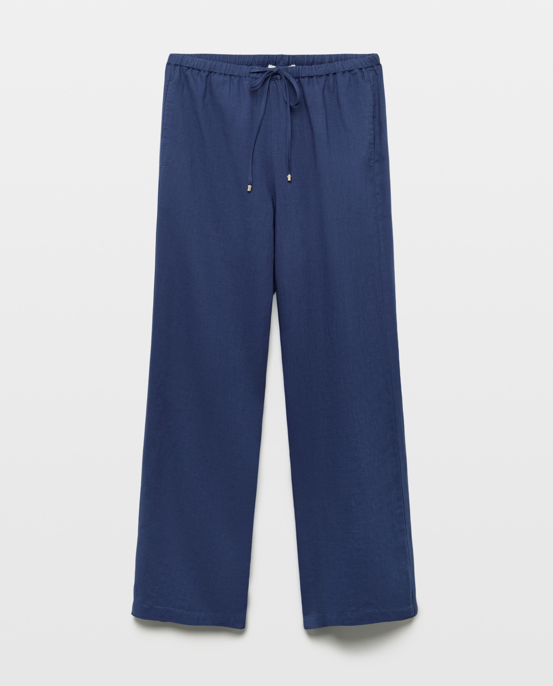 Pantalón ancho liso de mujer lino - Woman El Corte Inglés - Blanco 471 Índigo-5