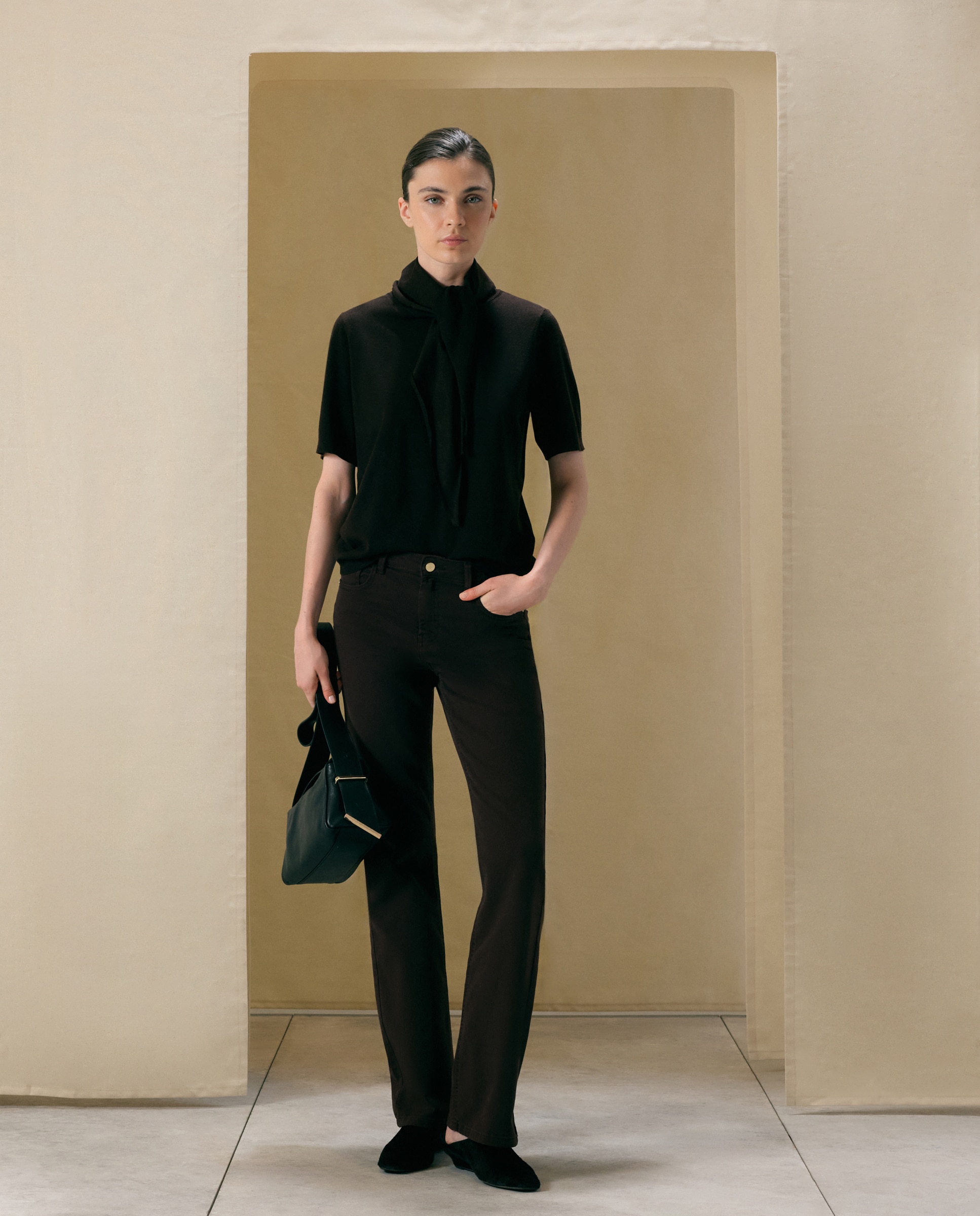 Pantalón bootcut de mujer - Woman El Corte Inglés - Visón oscuro Visón oscuro-1