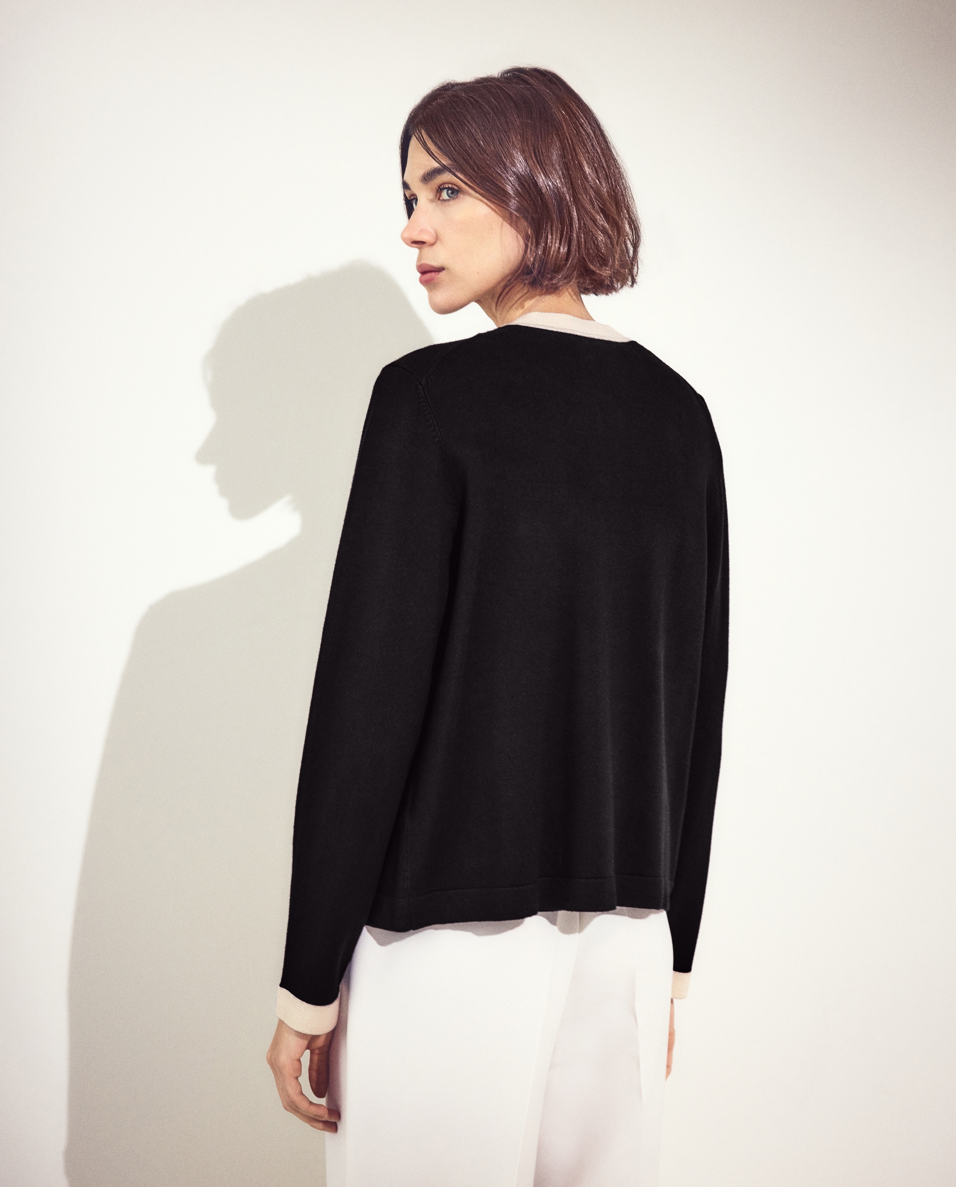 Twin Set Fitted Casaco e Camisola de Malha Lisos Preto-5