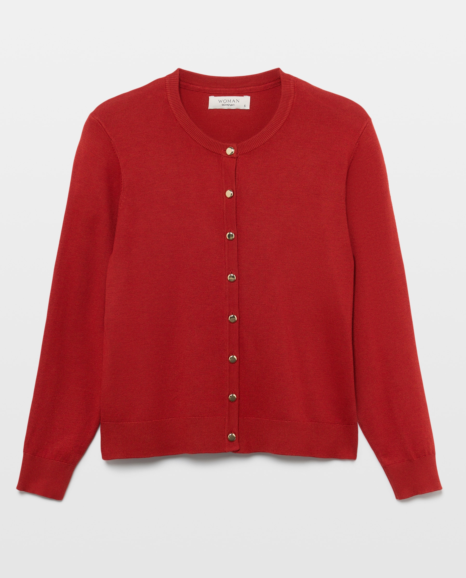 Chaqueta básica de mujer cuello caja - Woman El Corte Inglés - Bermellón Bermellón-4