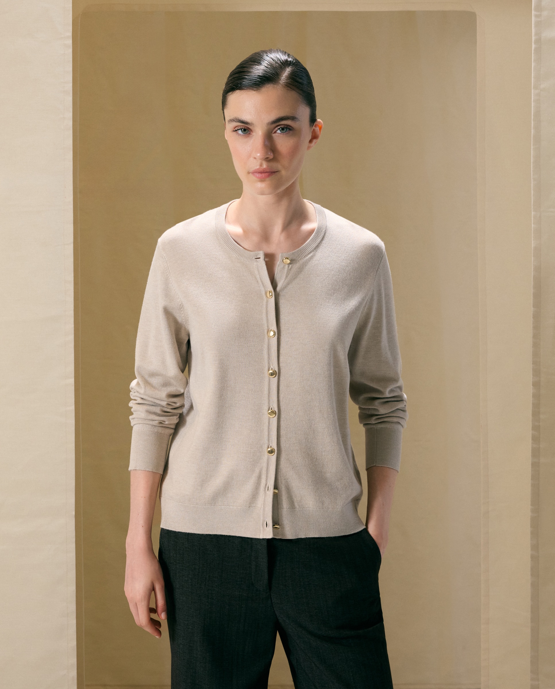 Chaqueta básica de mujer cuello caja - Woman El Corte Inglés - Tostado Tostado-1