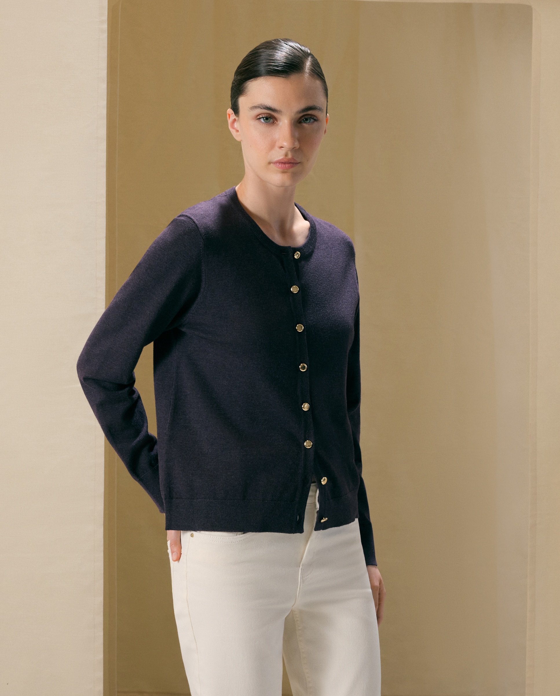 Chaqueta básica de mujer cuello caja - Woman El Corte Inglés - Morado Morado-1