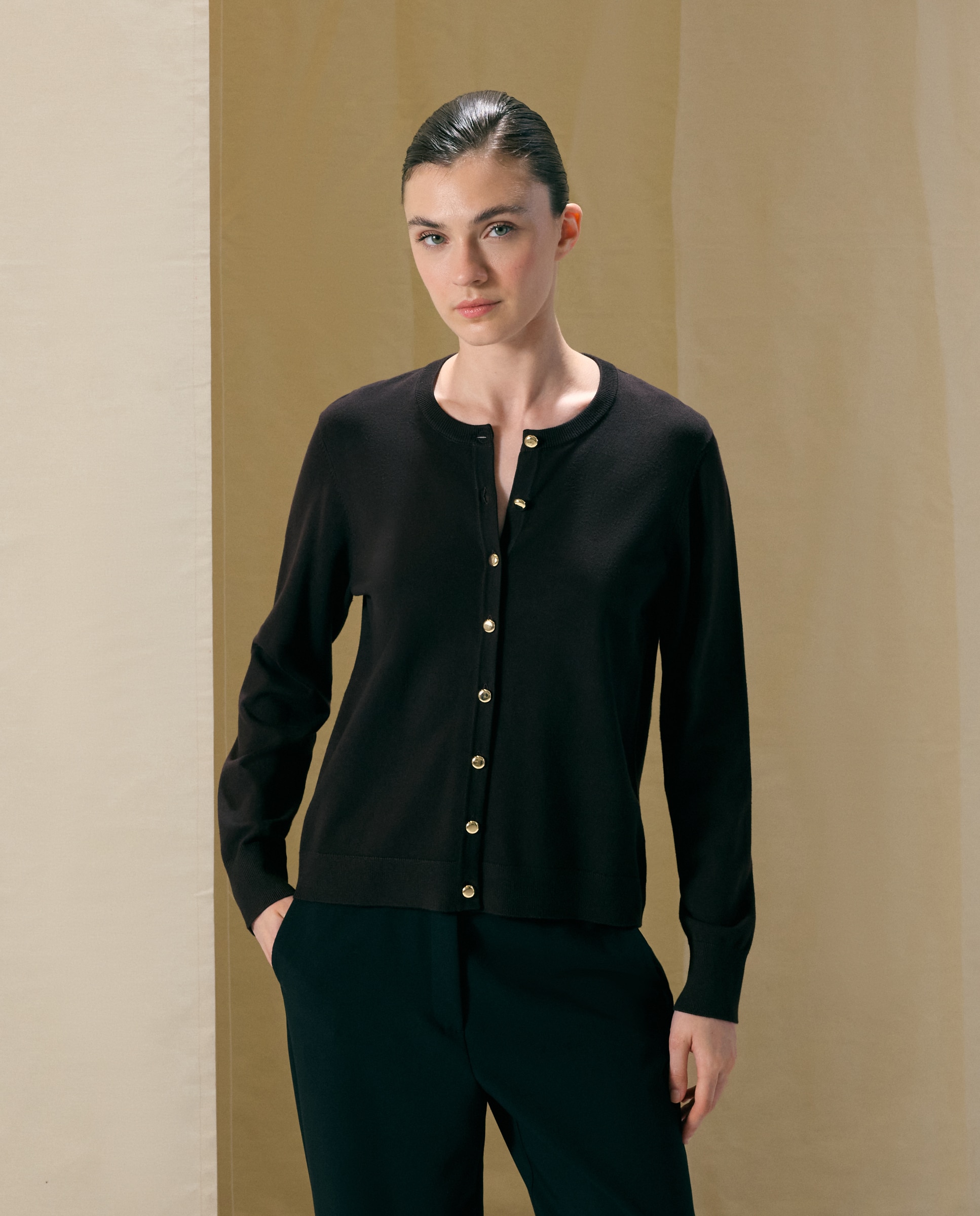 Chaqueta básica de mujer cuello caja - Woman El Corte Inglés - Marrón Marrón-1