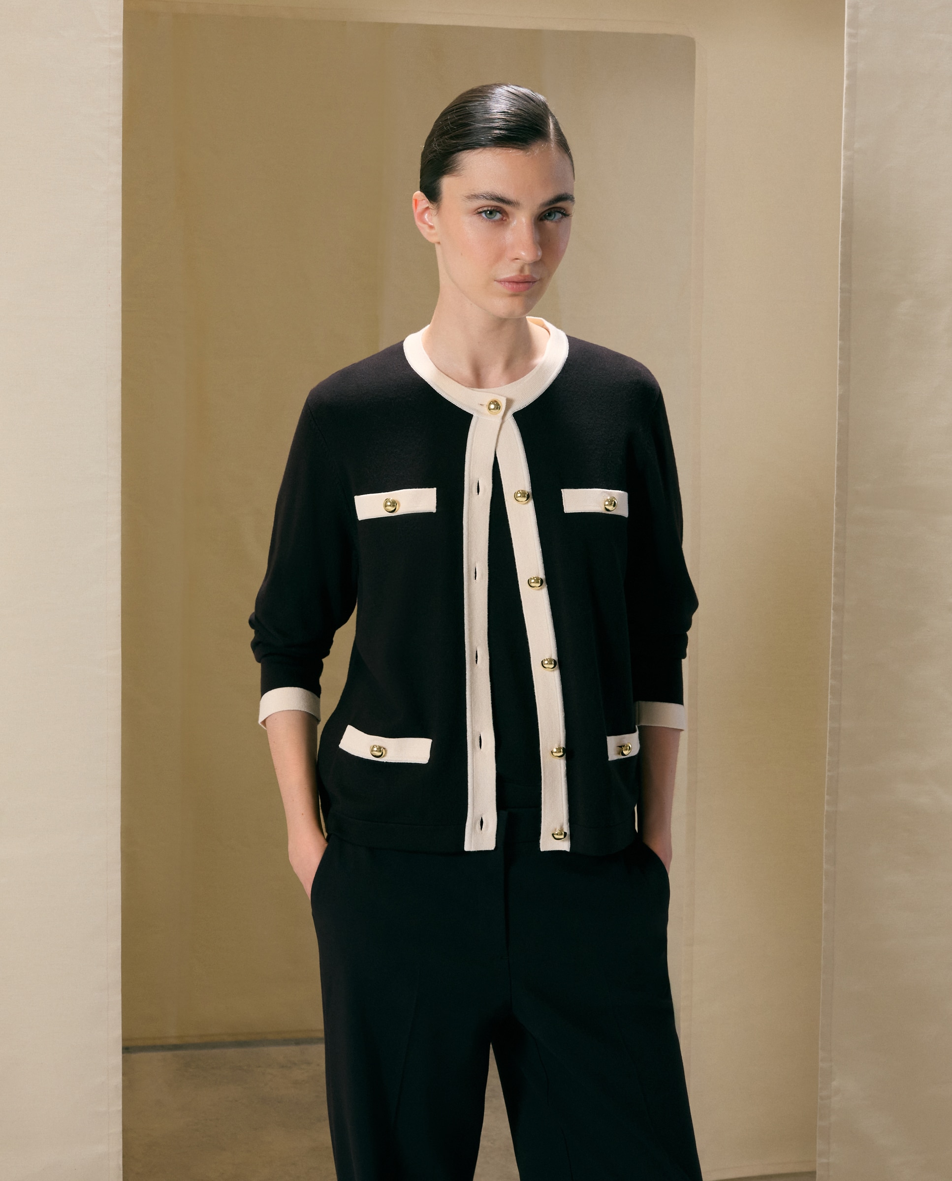 Twin set básico liso de mujer - Woman El Corte Inglés - Marrón Marrón-1