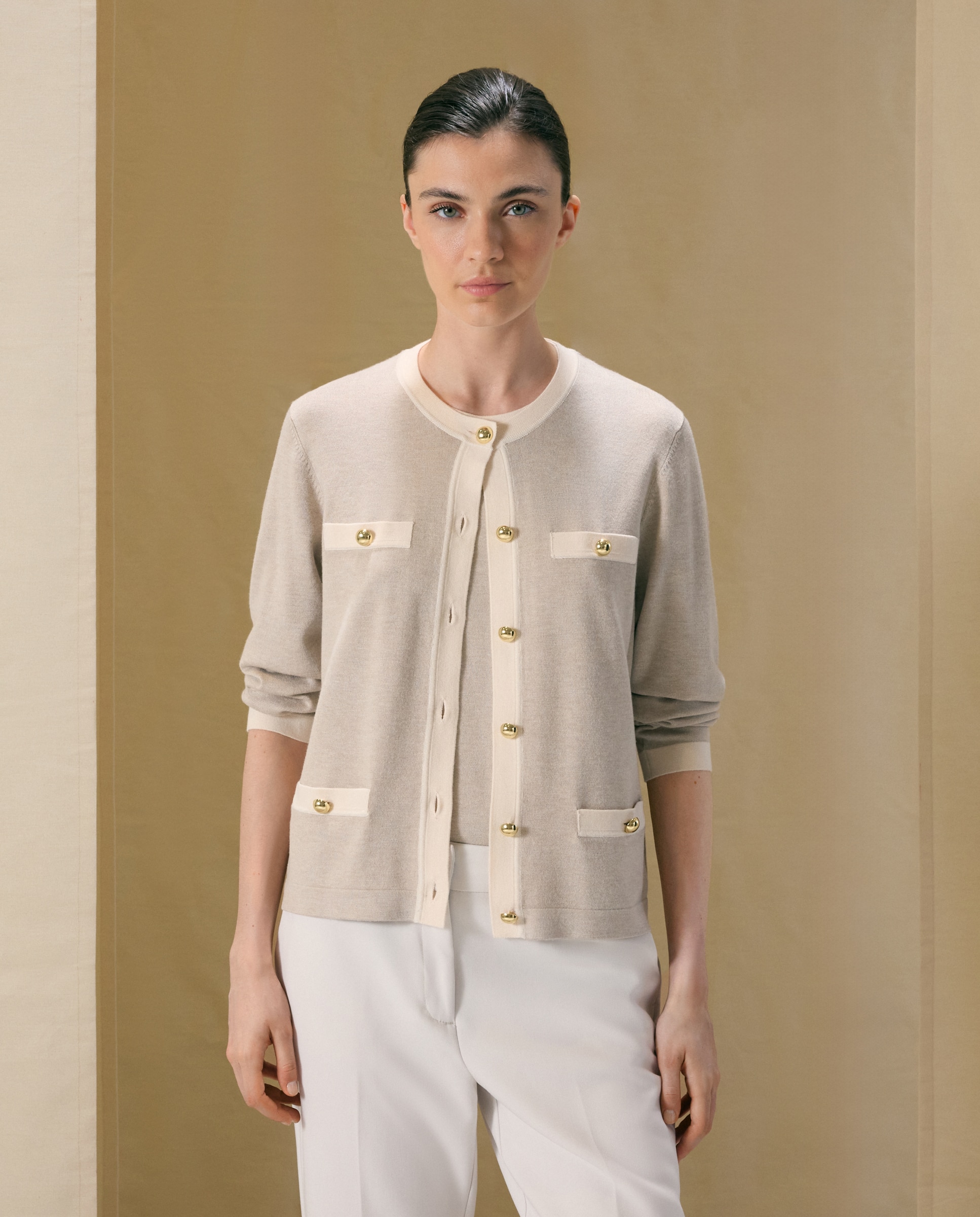 Twin set básico liso de mujer - Woman El Corte Inglés - Tostado Tostado-1