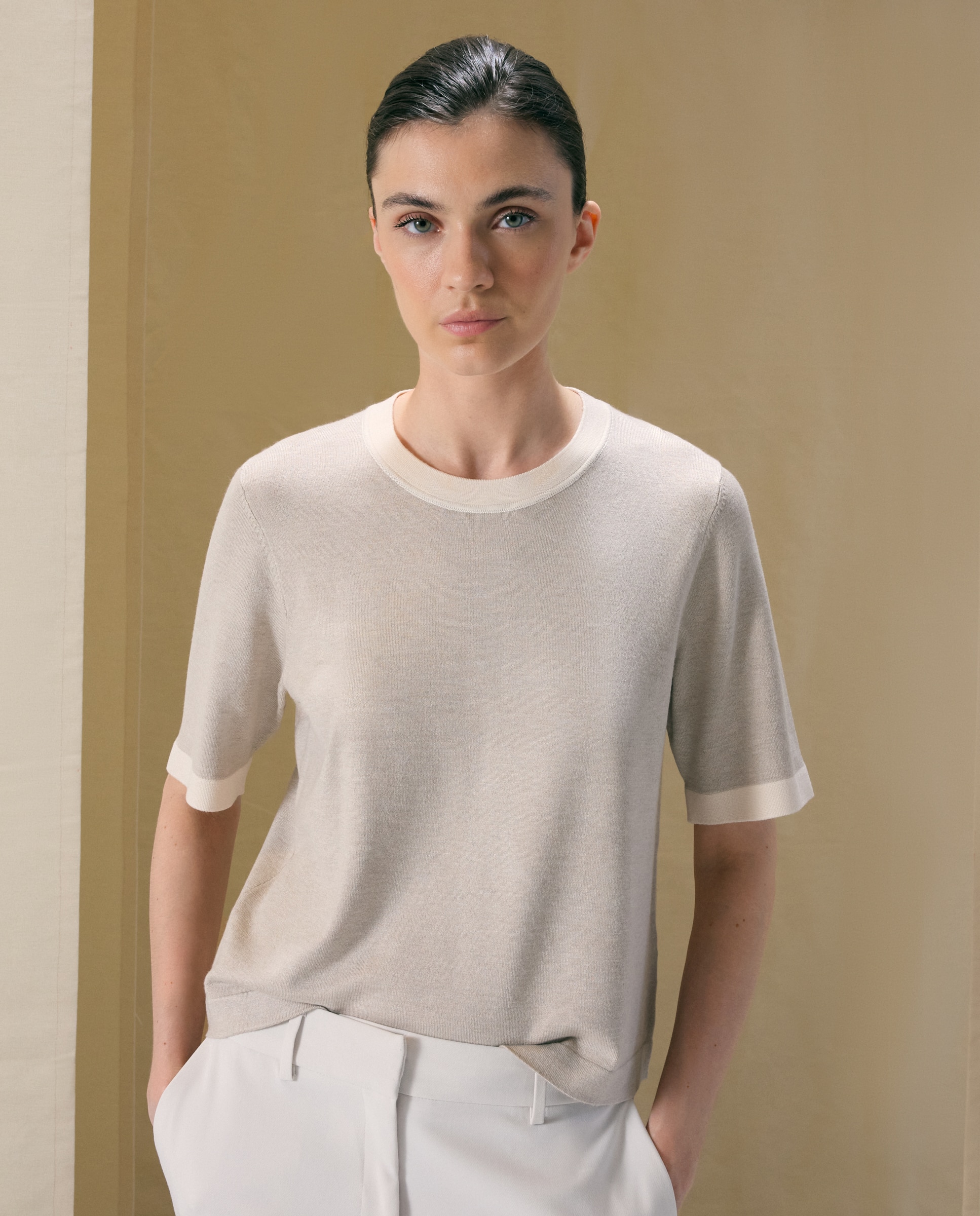 Twin set básico liso de mujer - Woman El Corte Inglés - Tostado Tostado-4