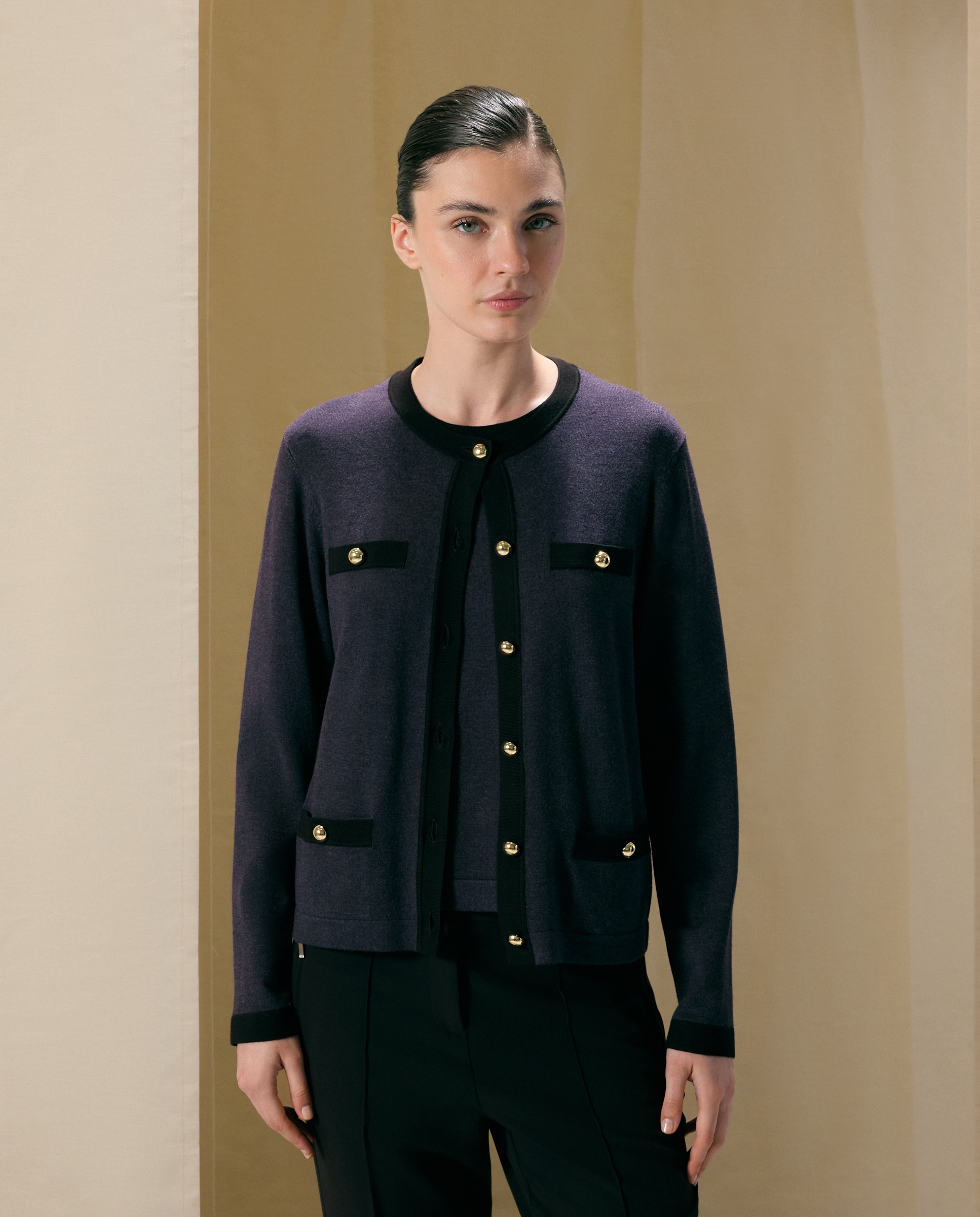 Twin set básico liso de mujer - Woman El Corte Inglés - Morado Morado-1