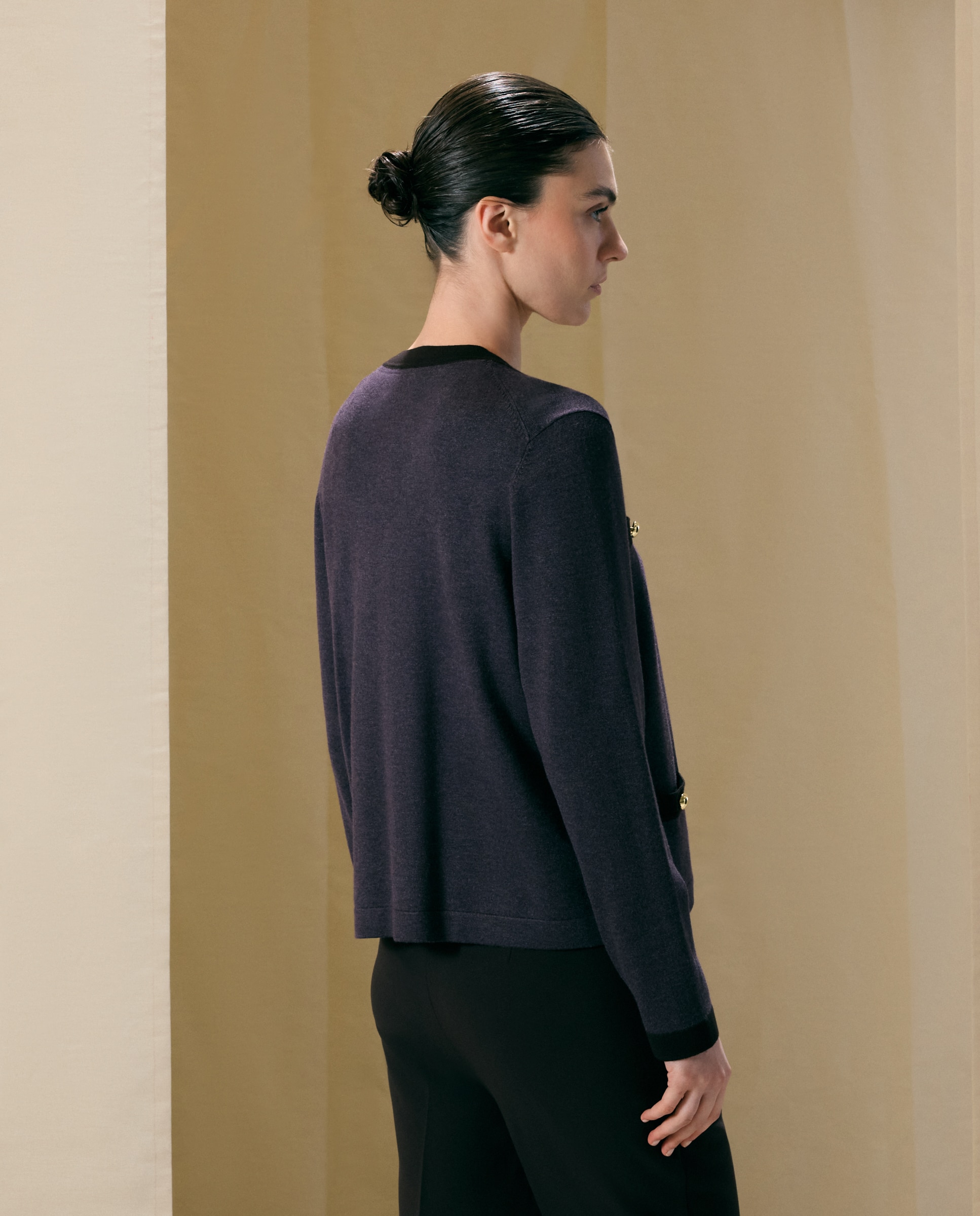 Twin set básico liso de mujer - Woman El Corte Inglés - Morado Morado-3