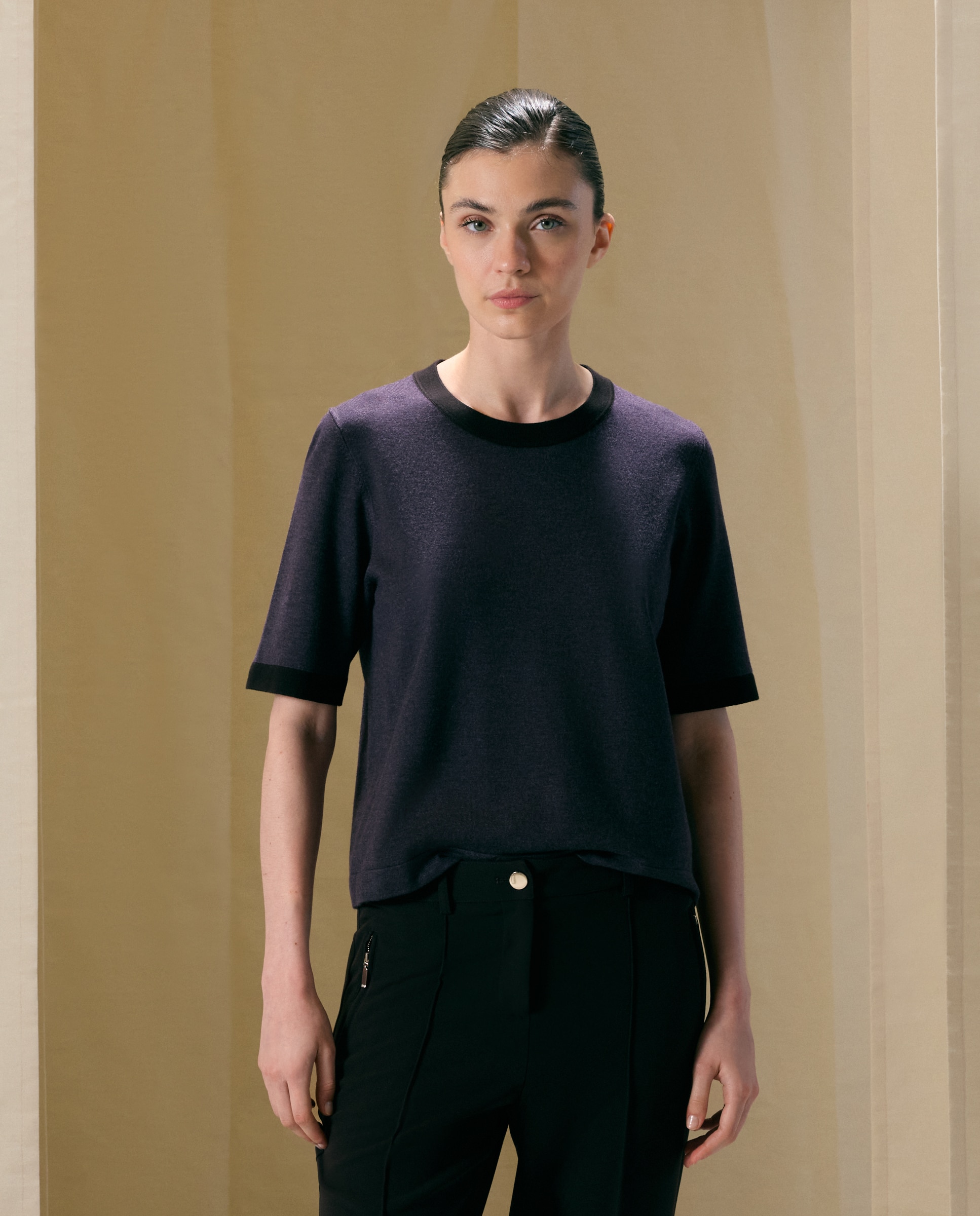 Twin set básico liso de mujer - Woman El Corte Inglés - Morado Morado-4