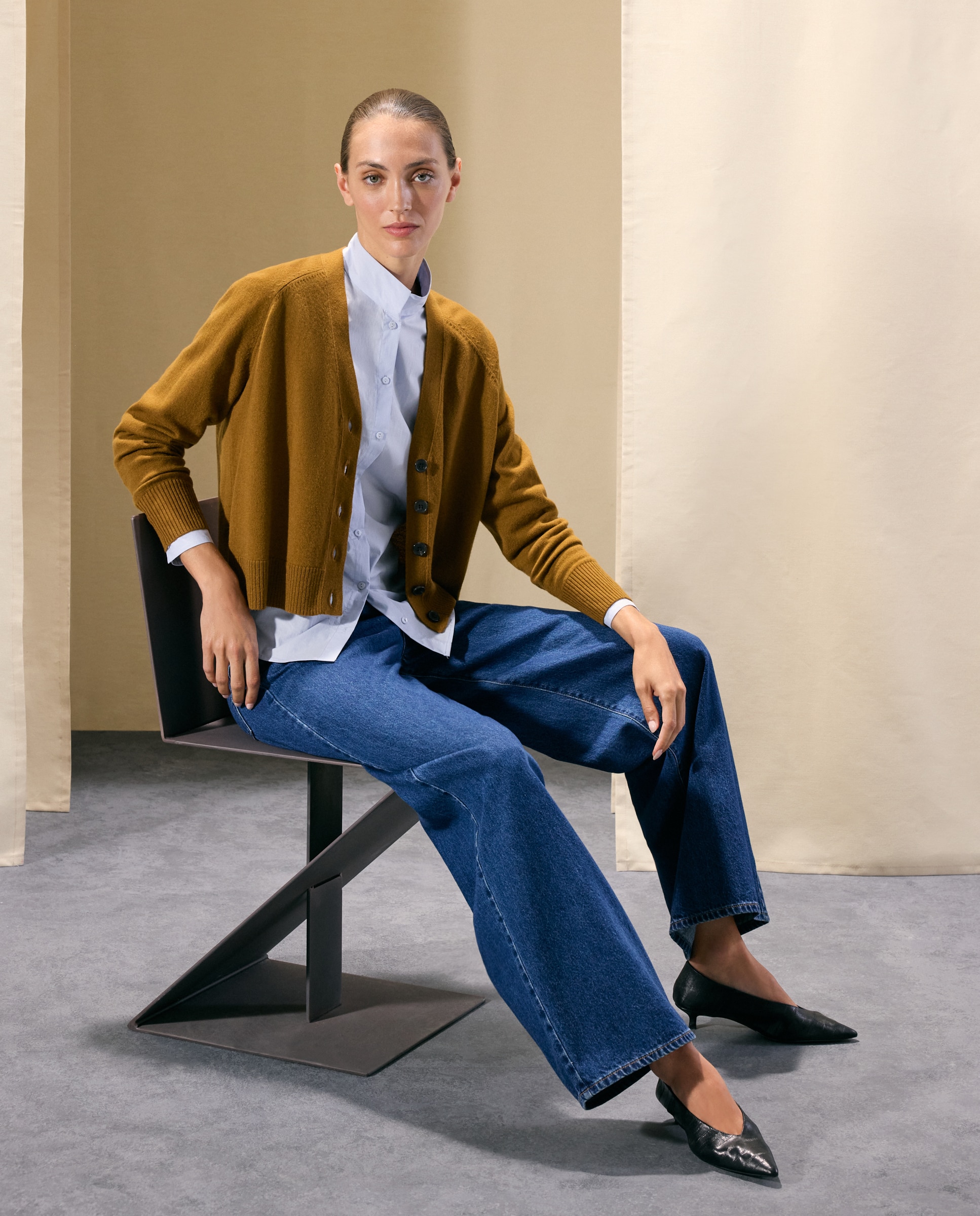 Chaqueta básica de punto de mujer con lana cashmere - Woman El Corte Inglés - 740 Tabaco 740 Tabaco-2