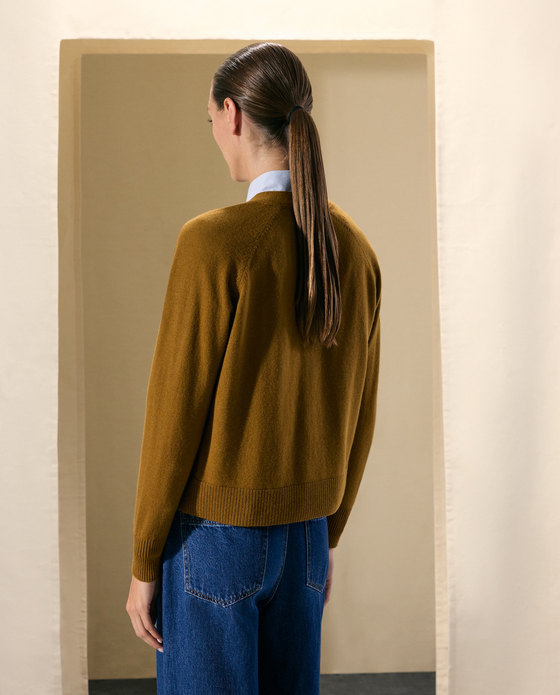 Chaqueta básica de punto de mujer con lana cashmere - Woman El Corte Inglés - 740 Tabaco 740 Tabaco-3