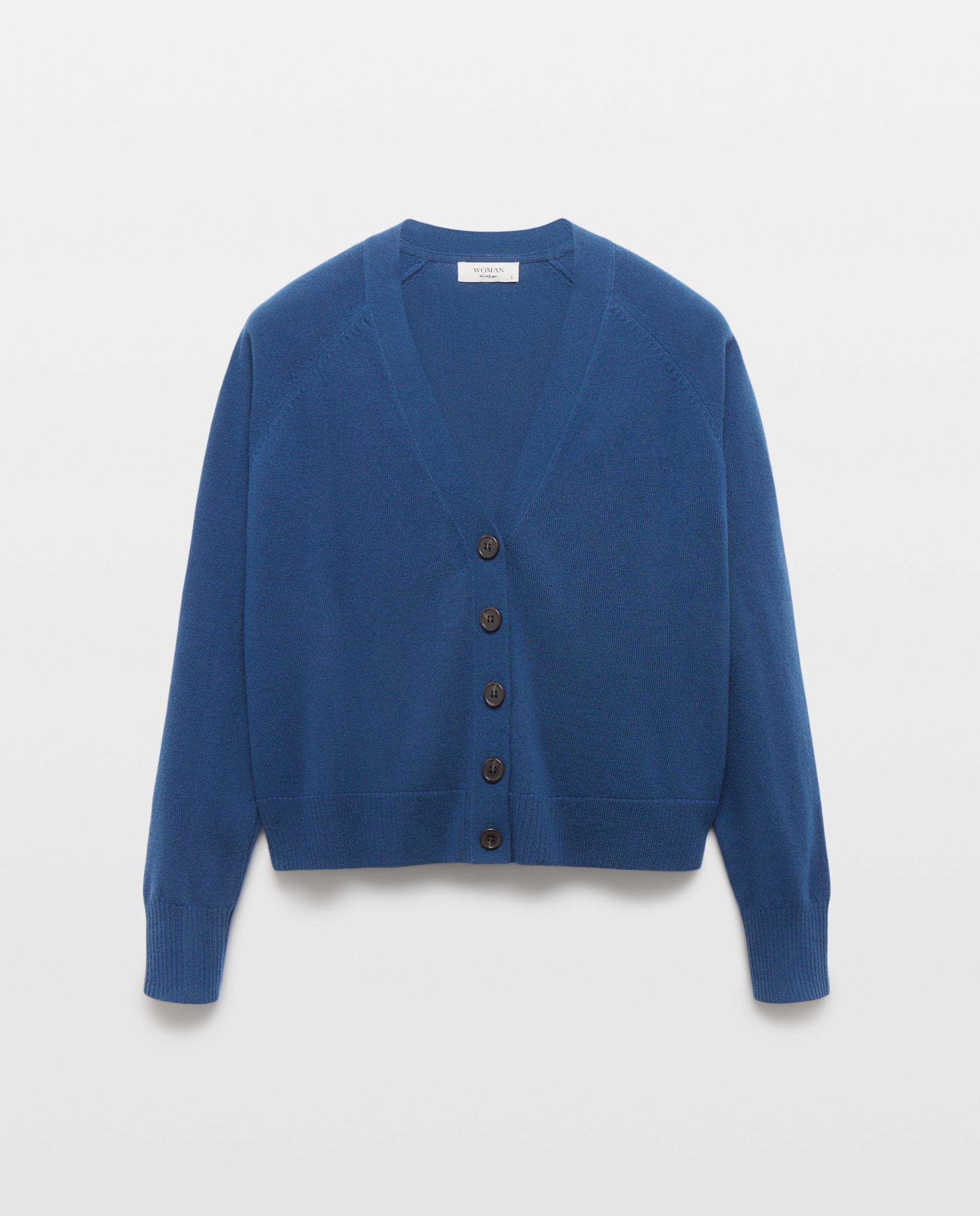 Chaqueta básica de punto de mujer con lana cashmere - Woman El Corte Inglés - Azul oscuro Azul oscuro-3