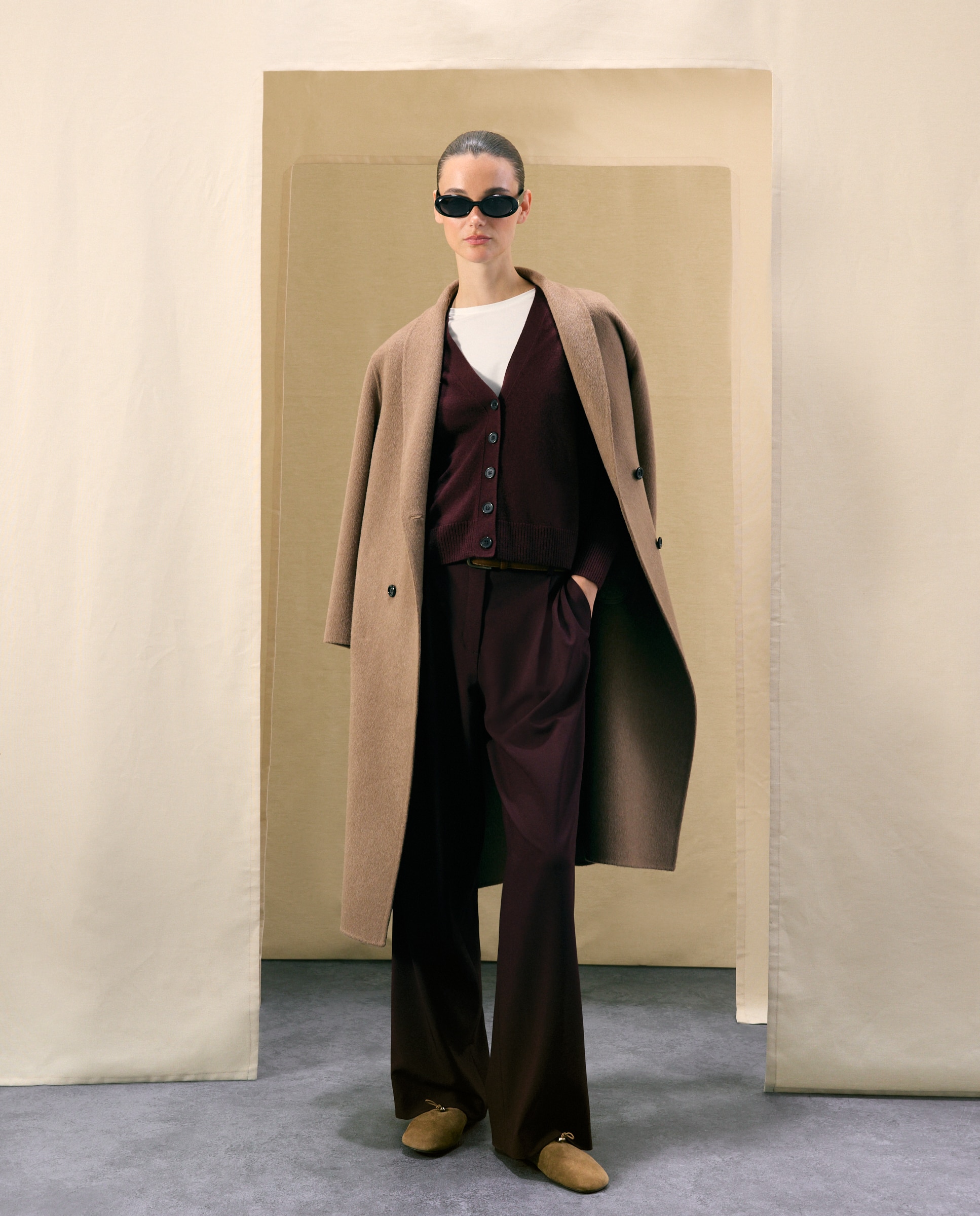 Chaqueta básica de punto de mujer con lana cashmere - Woman El Corte Inglés - 291 Berenjena 291 Berenjena-1