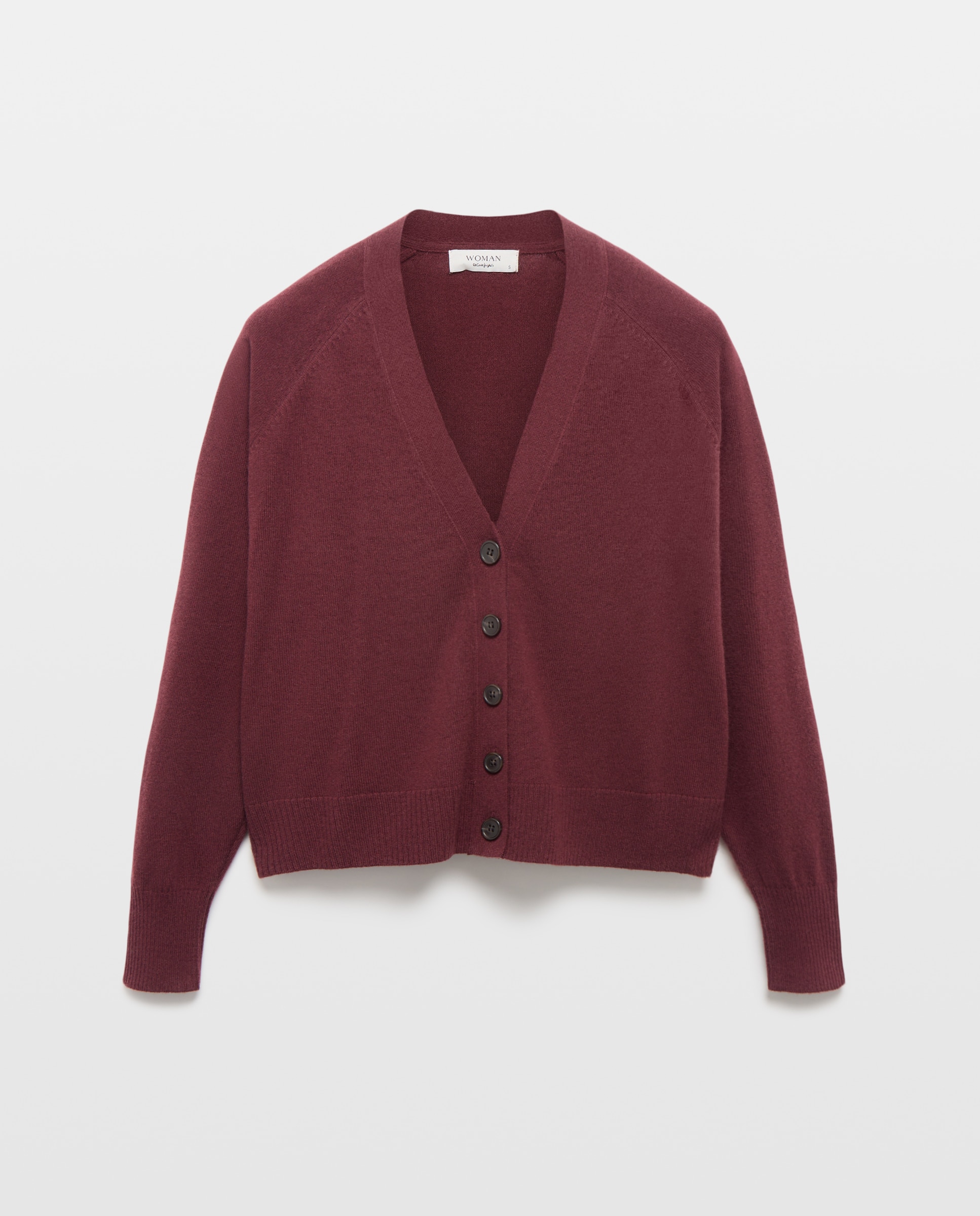 Chaqueta básica de punto de mujer con lana cashmere - Woman El Corte Inglés - 291 Berenjena 291 Berenjena-4