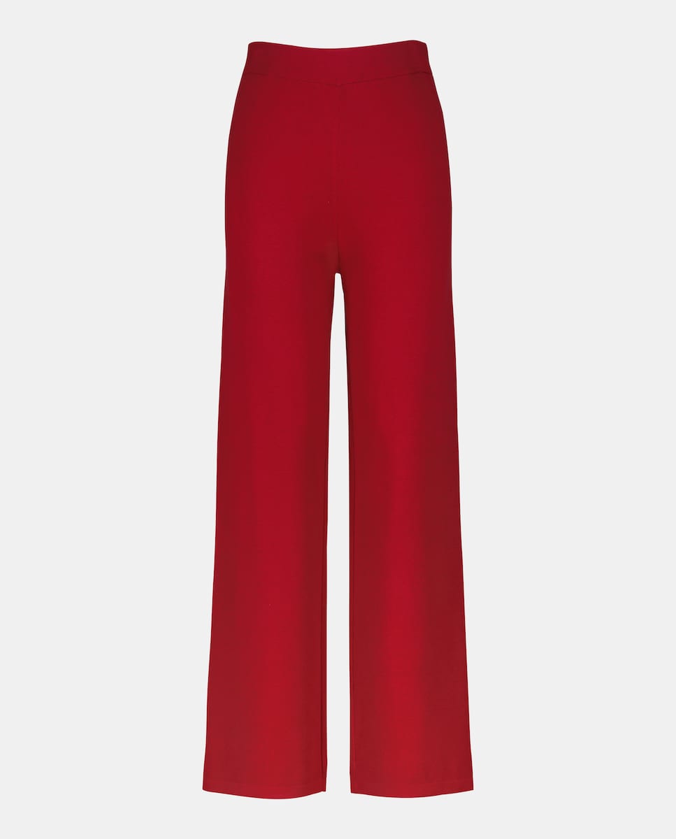 Calças regular de malha Bordeaux-4