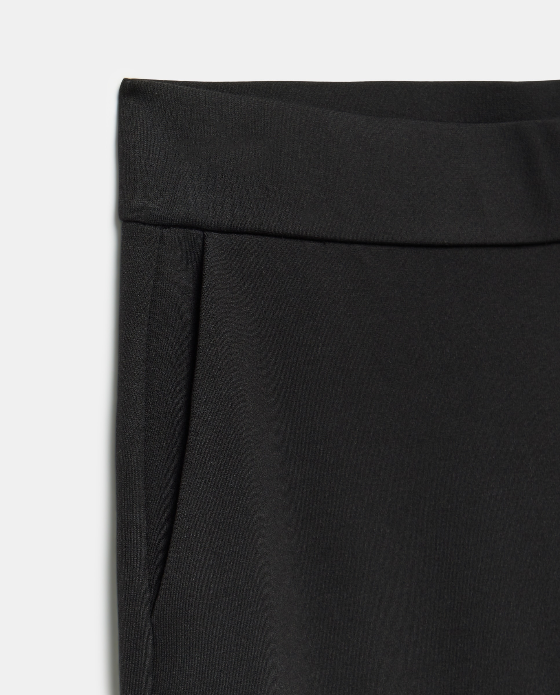 Pantalón de mujer liso de punto confort ancho - Woman El Corte Inglés - Negro Negro-5
