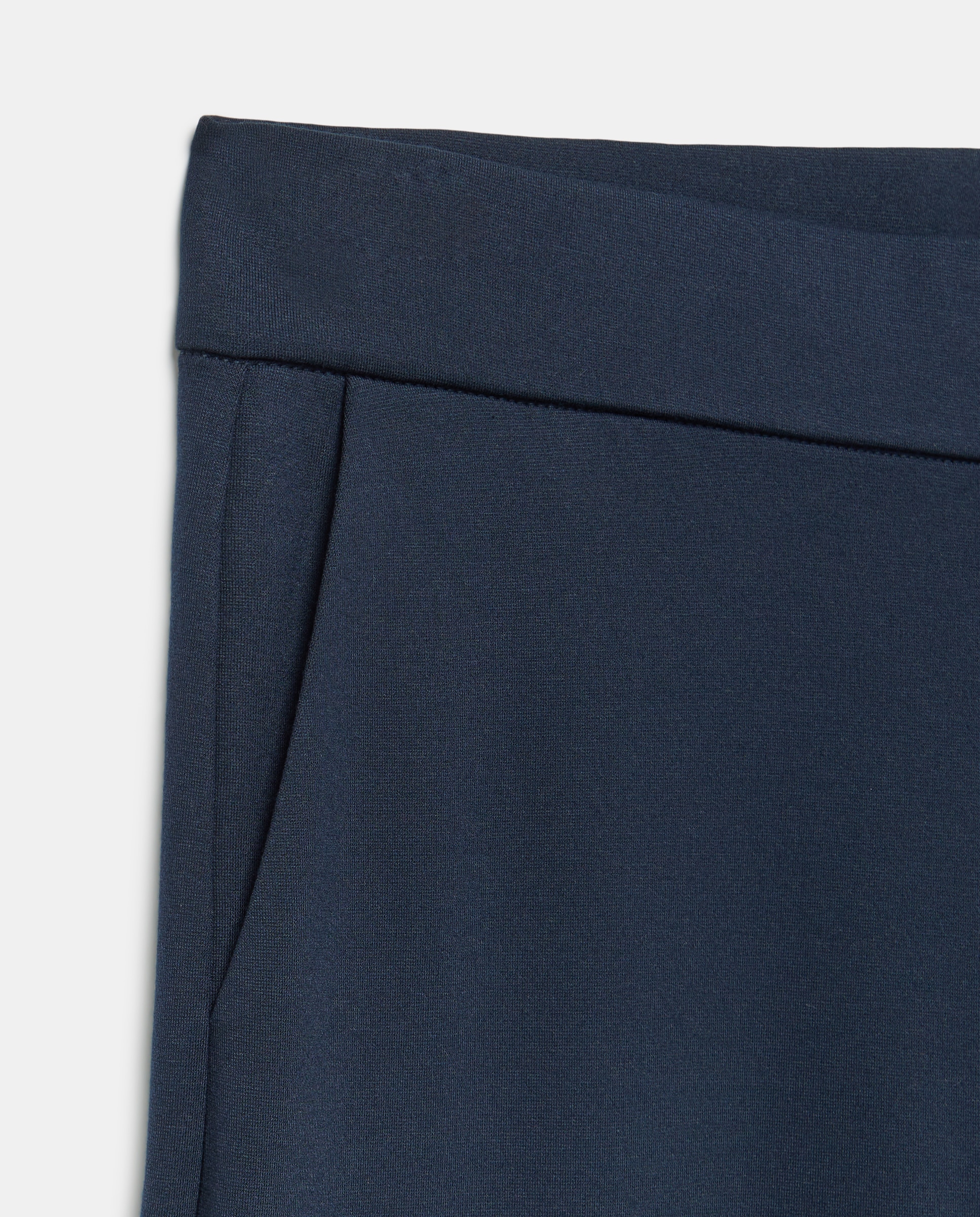 Pantalón de mujer liso de punto confort ancho - Woman El Corte Inglés - Azul marino Azul marino-5