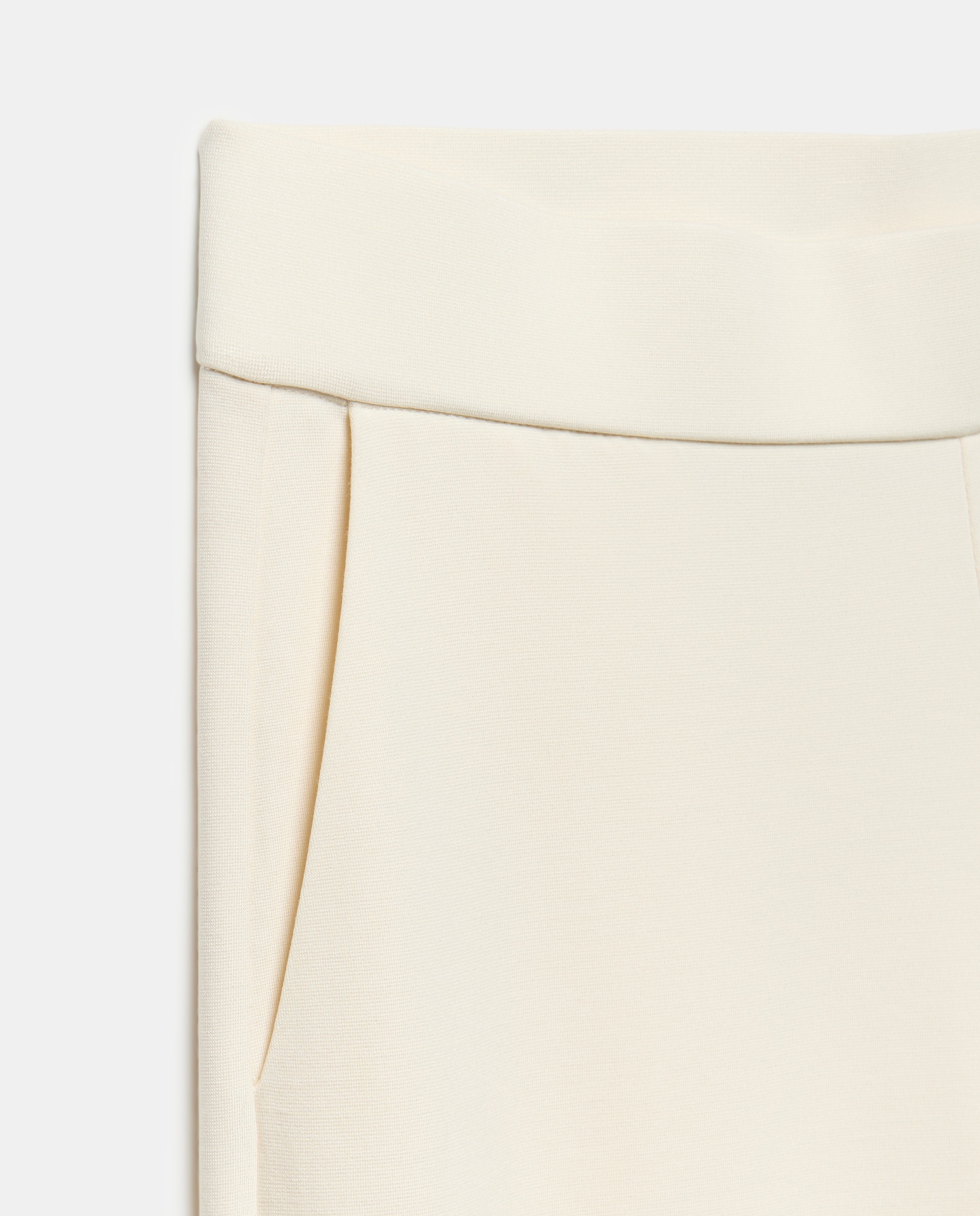 Pantalón de mujer liso de punto confort ancho - Woman El Corte Inglés - Crudo Crudo-5