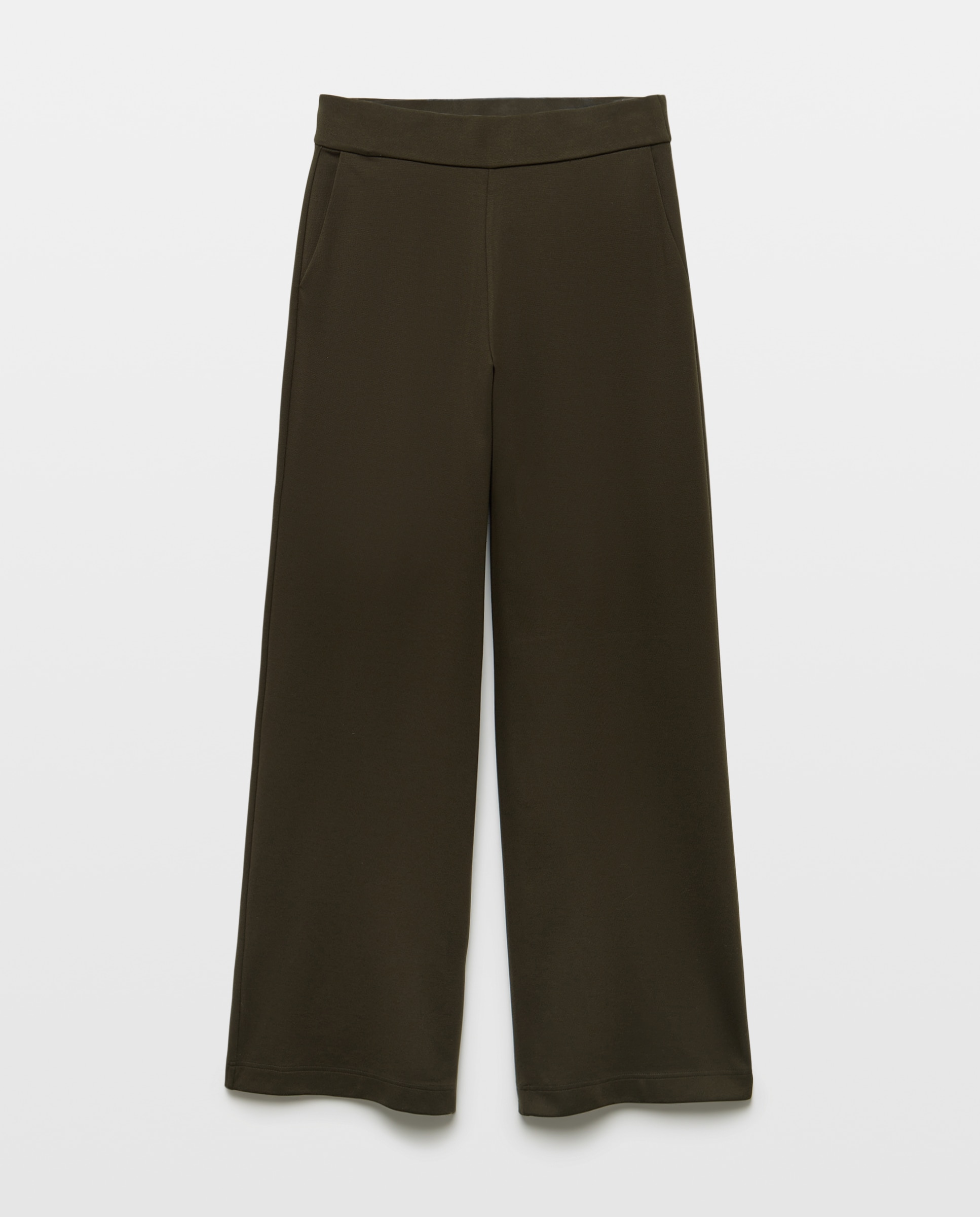 Pantalón de mujer liso de punto confort ancho - Woman El Corte Inglés - 520 Kaki 520 Kaki-4