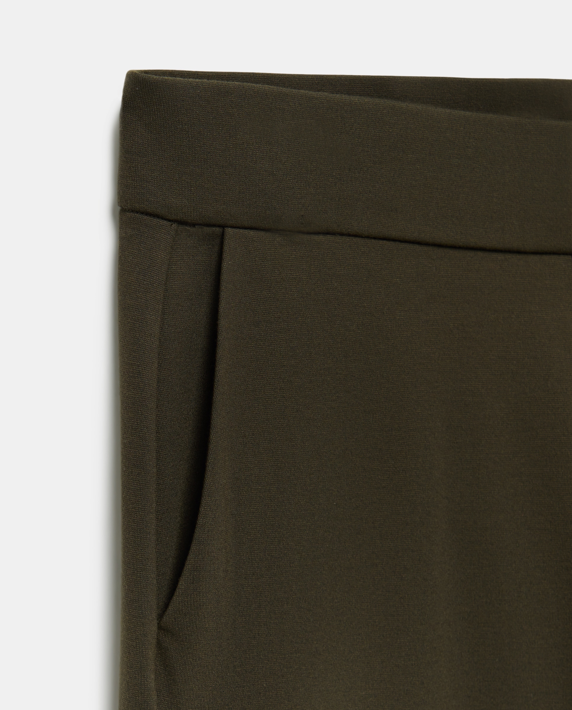Pantalón de mujer liso de punto confort ancho - Woman El Corte Inglés - 520 Kaki 520 Kaki-5
