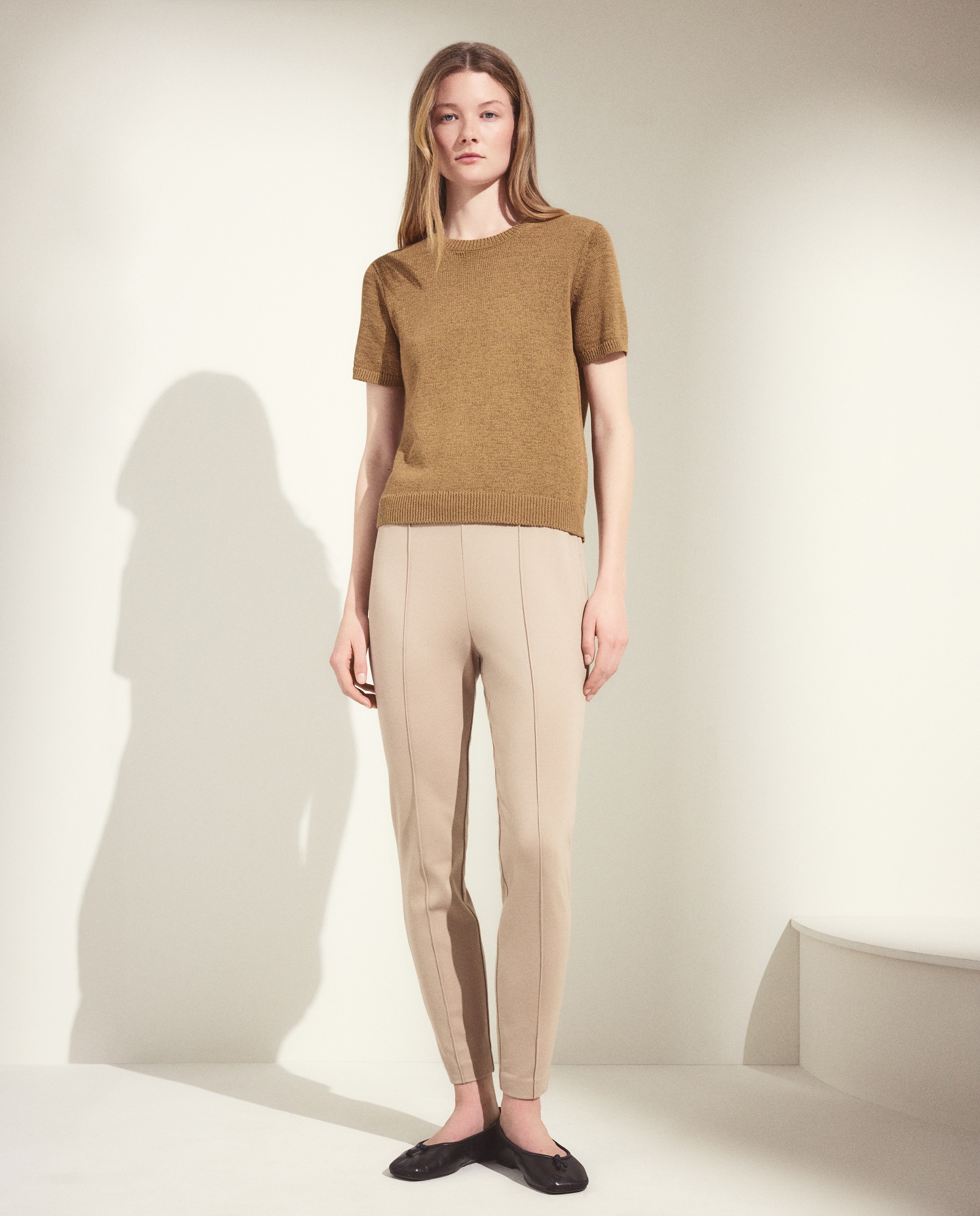 Pantalón liso de viscosa de mujer - Woman El Corte Inglés - Crudo 730 Camel-1