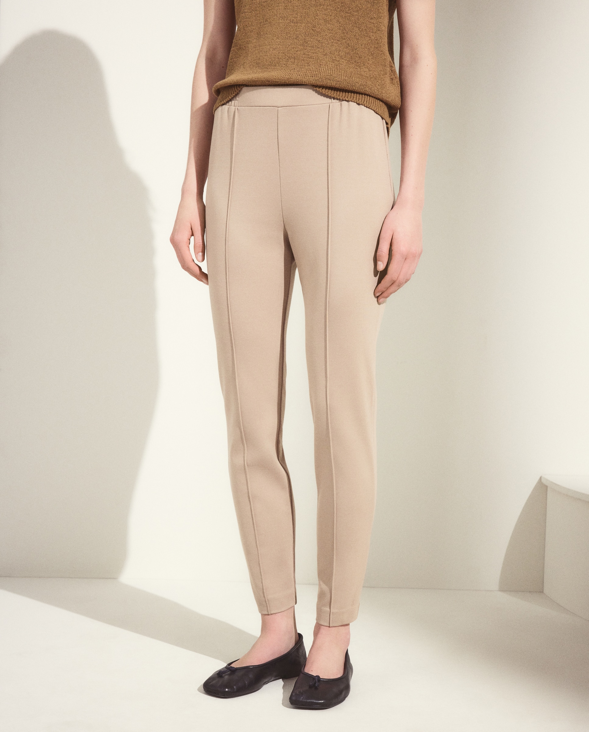 Pantalón liso de viscosa de mujer - Woman El Corte Inglés - Crudo 730 Camel-2
