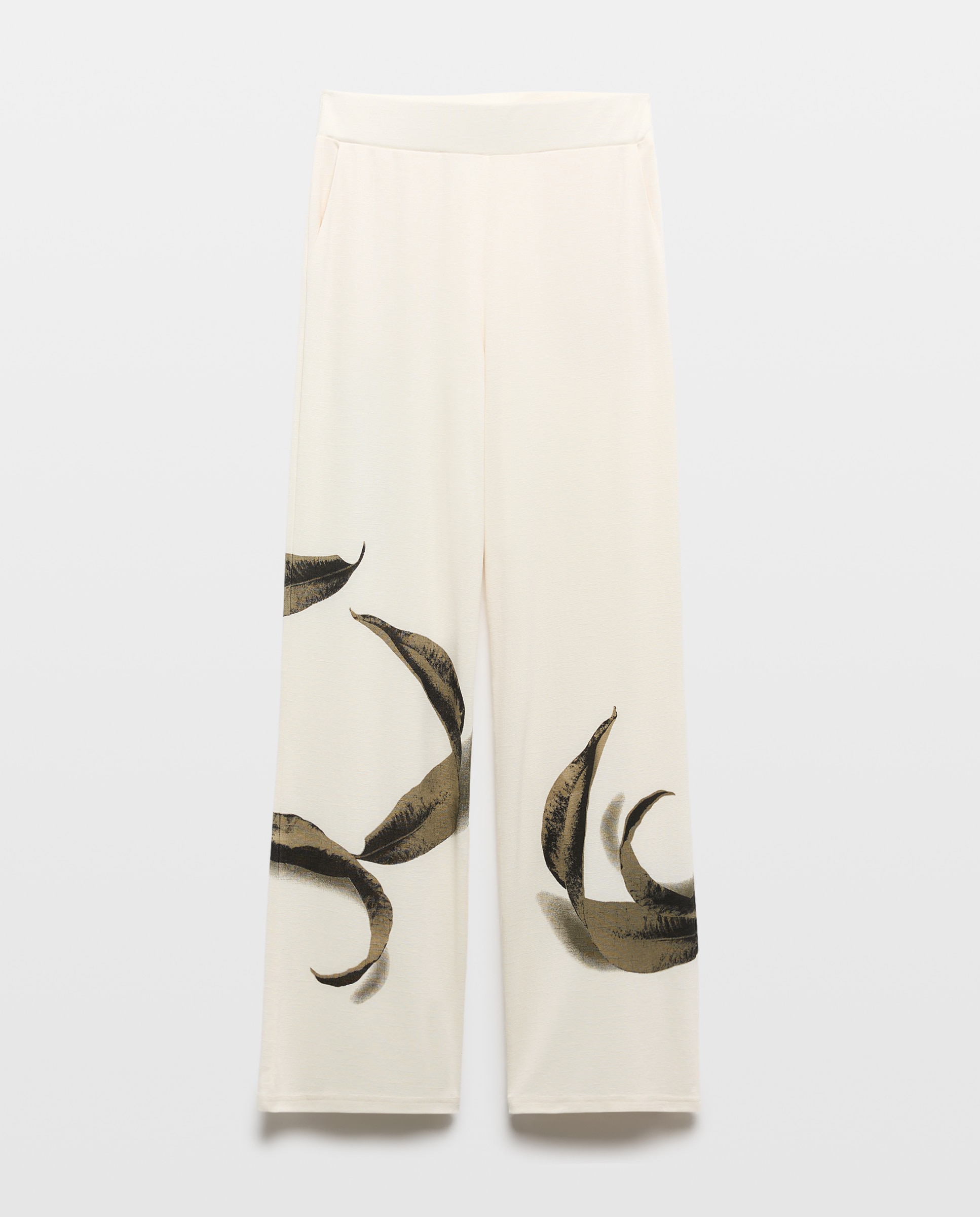 Pantalón estampado de mujer con flores - Woman El Corte Inglés - 120 Crudo 120 Crudo-4