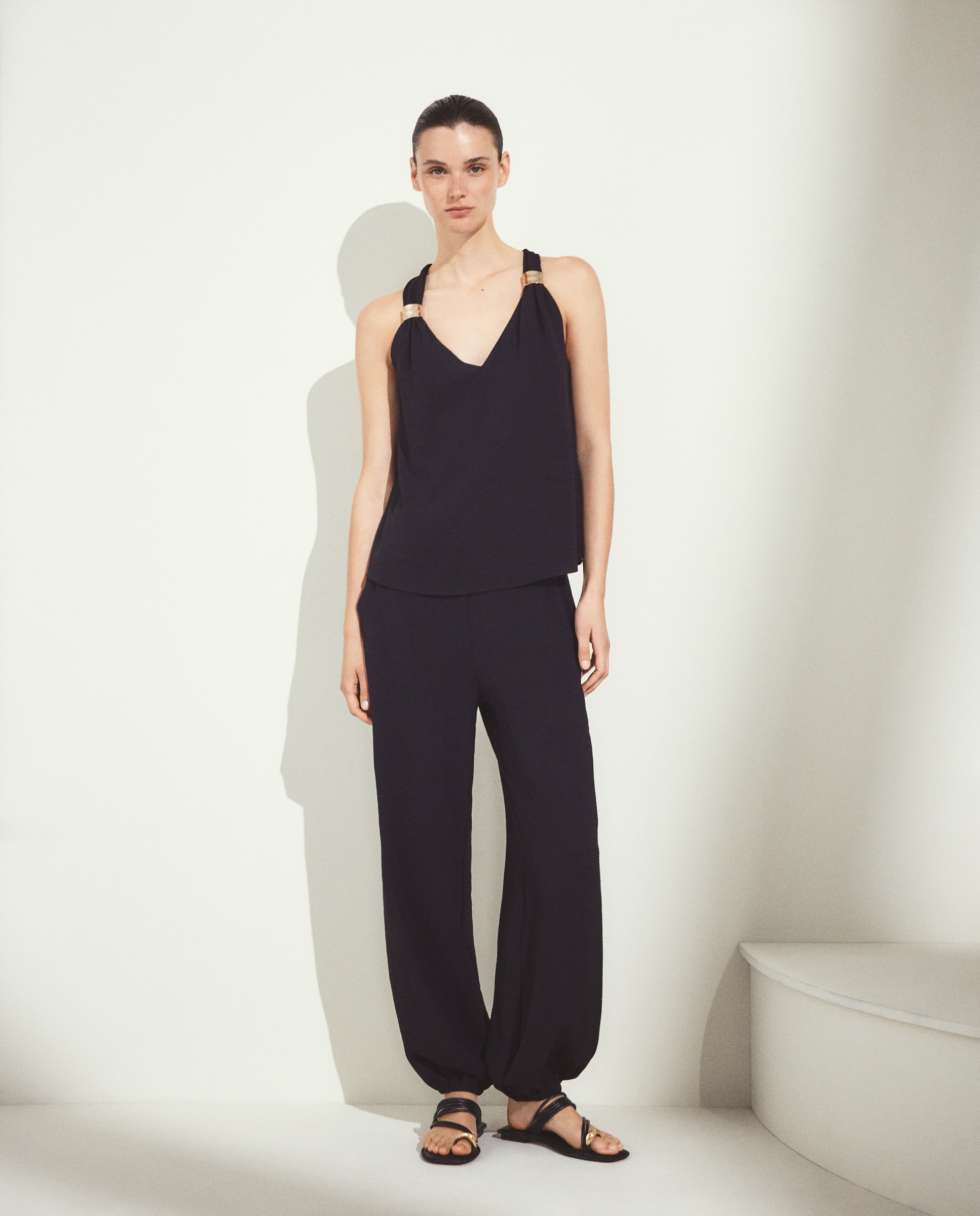 Pantalón balloon circular de mujer - Woman El Corte Inglés - Negro Negro-1