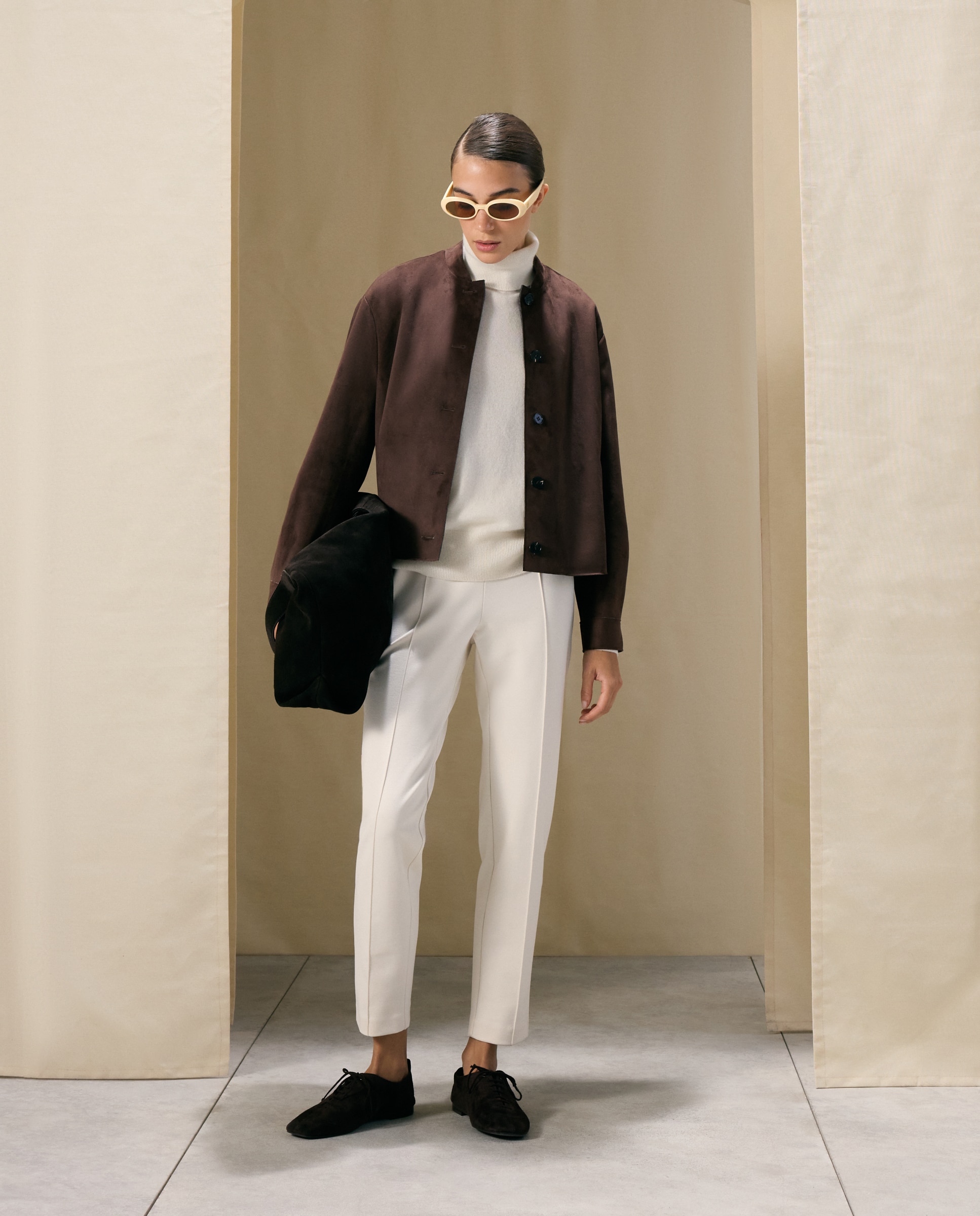Pantalón de pitillo liso de mujer - Woman El Corte Inglés - 120 Crudo 120 Crudo-1