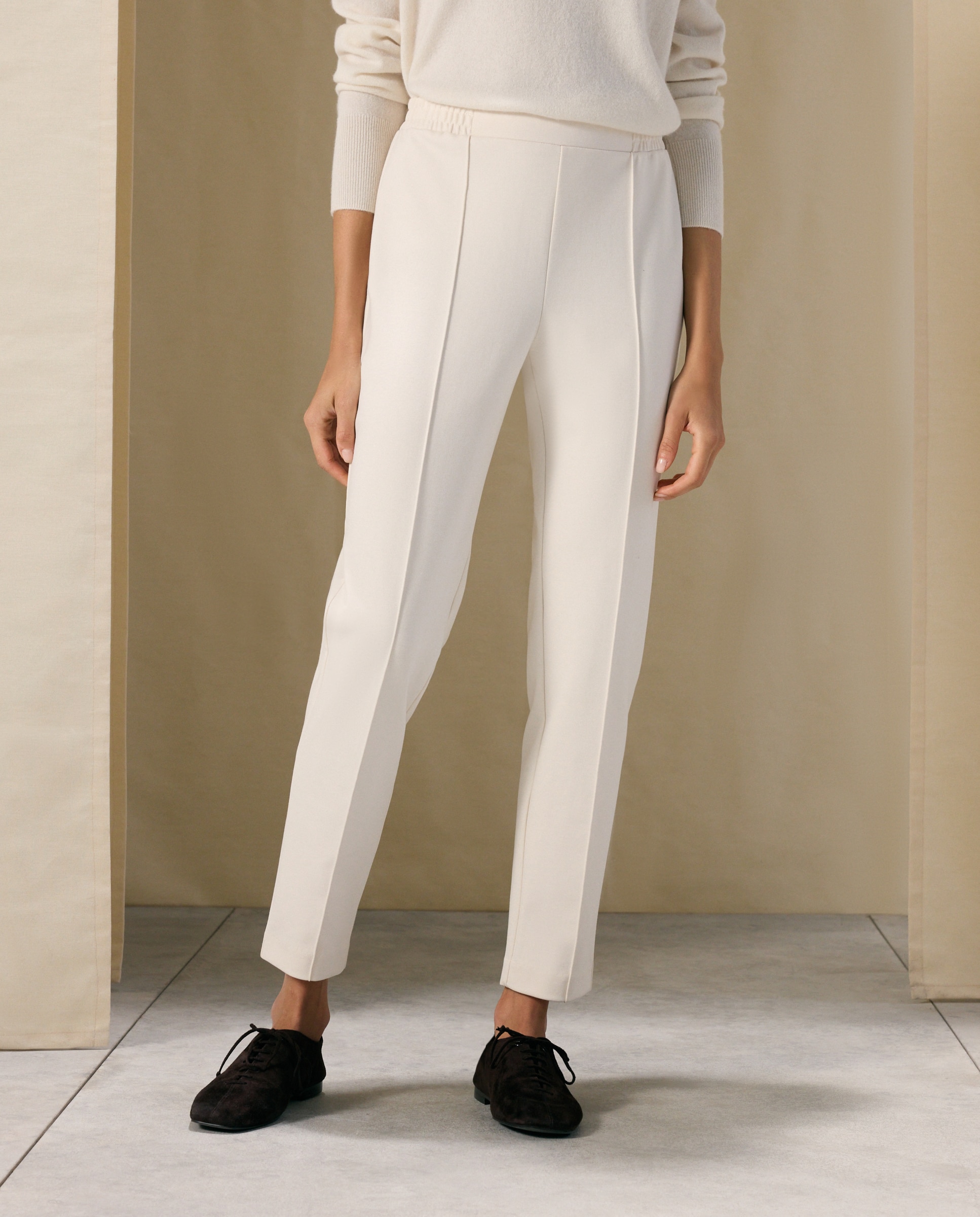 Pantalón de pitillo liso de mujer - Woman El Corte Inglés - 120 Crudo 120 Crudo-2