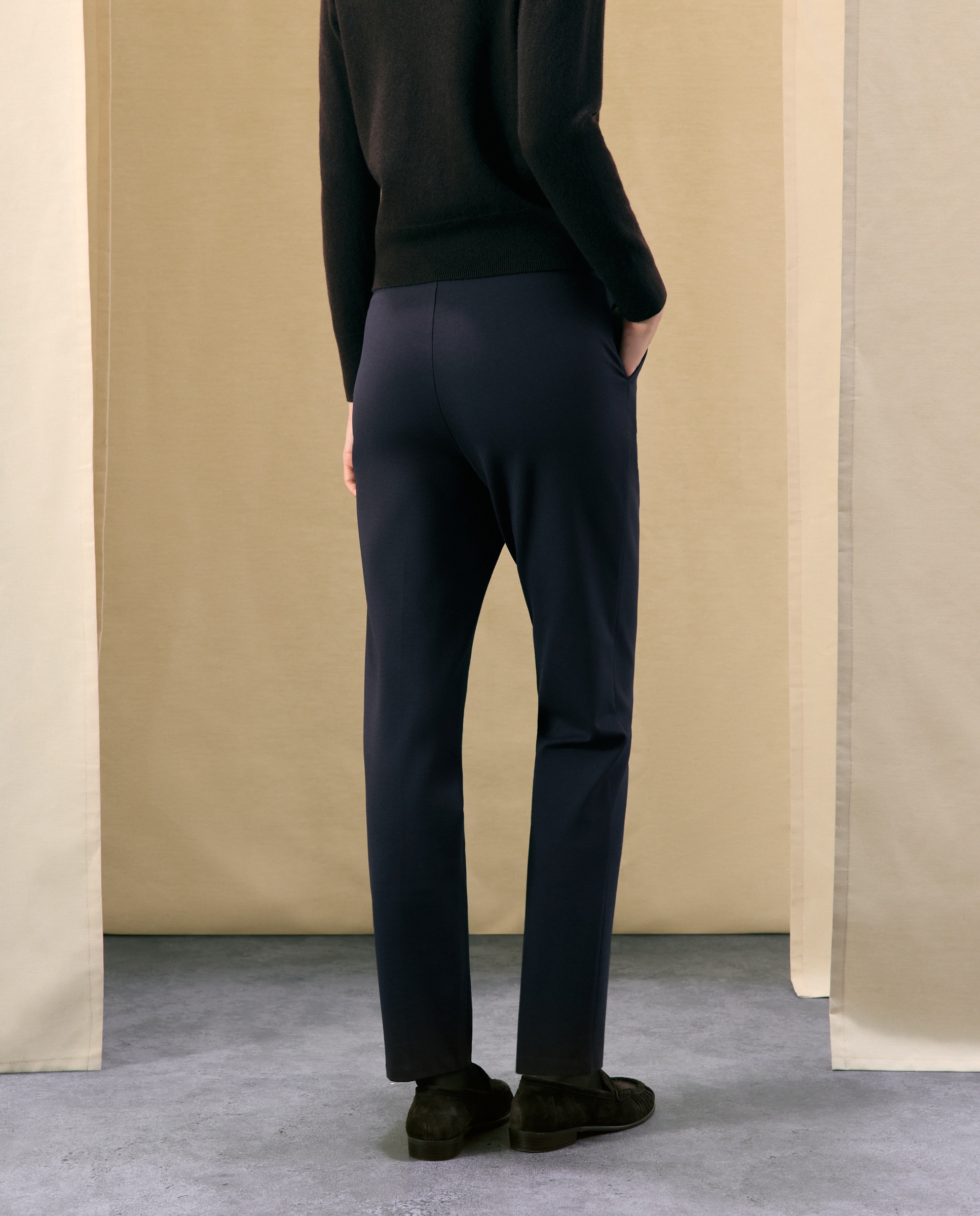 Pantalón semipitillo liso de mujer - Woman El Corte Inglés - Azul marino Azul marino-3